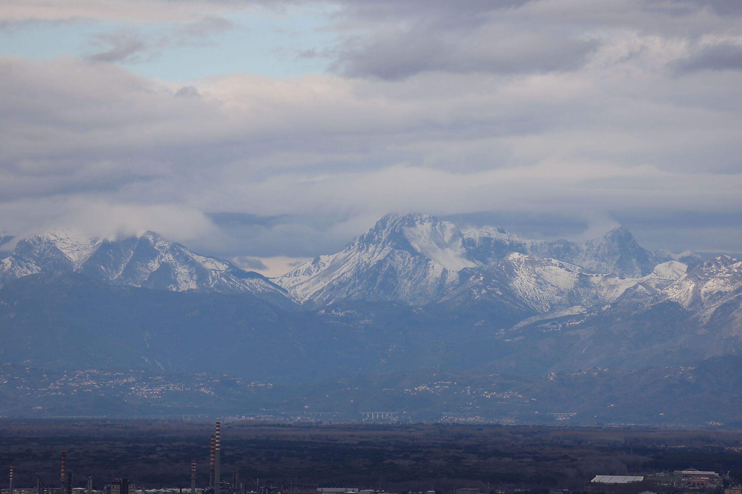 Apuan Alps seen from Livorno