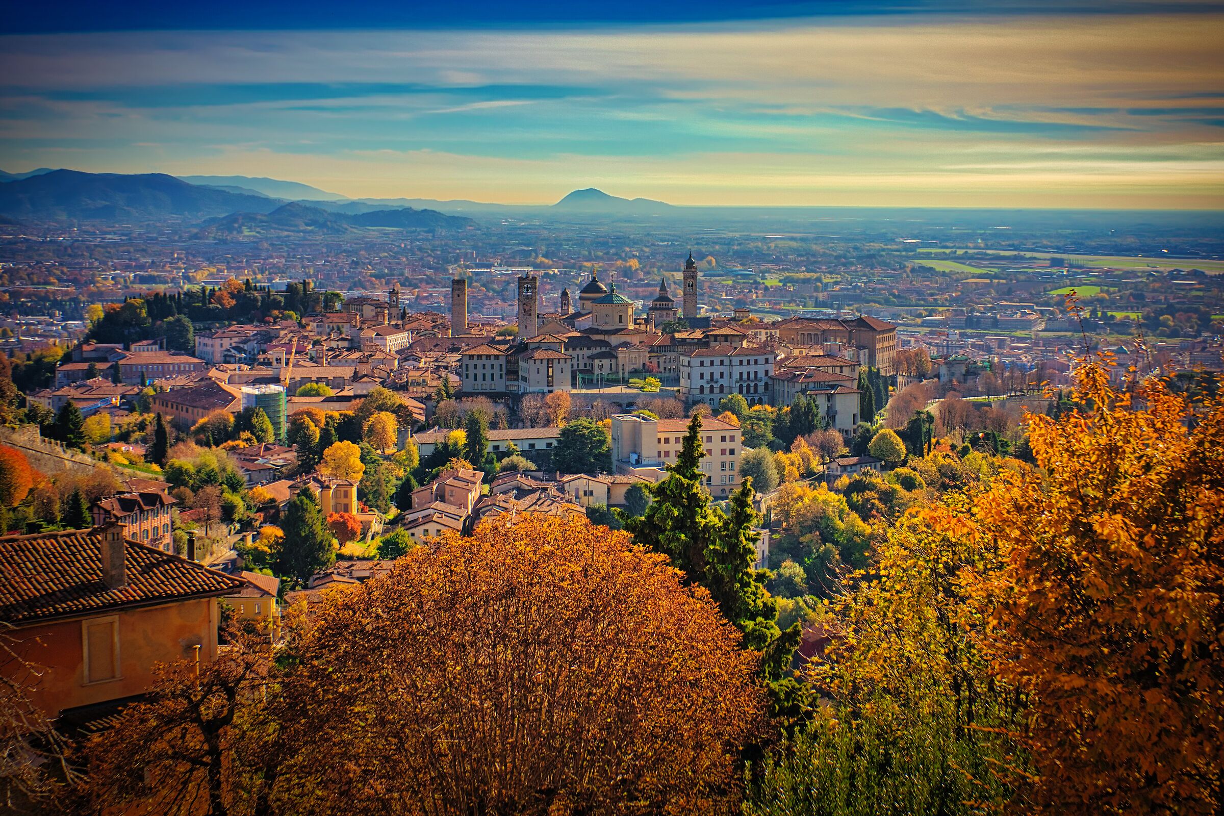 bergamo alta in autunno