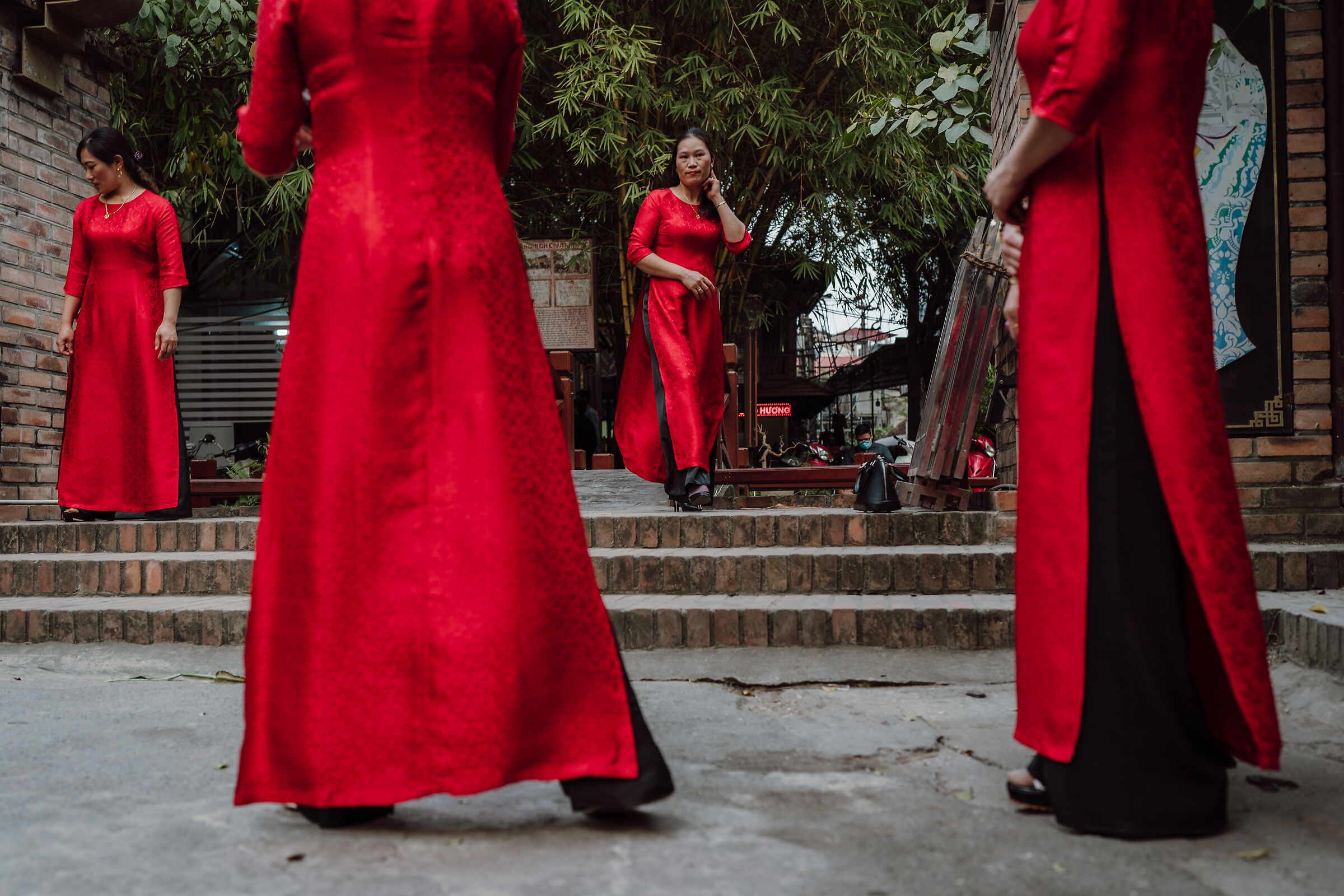 A typical dress in the suburbs of Hanoi