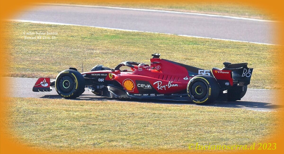 Carlos Sainz Jr. driving the no. 55 Ferrari SF 23