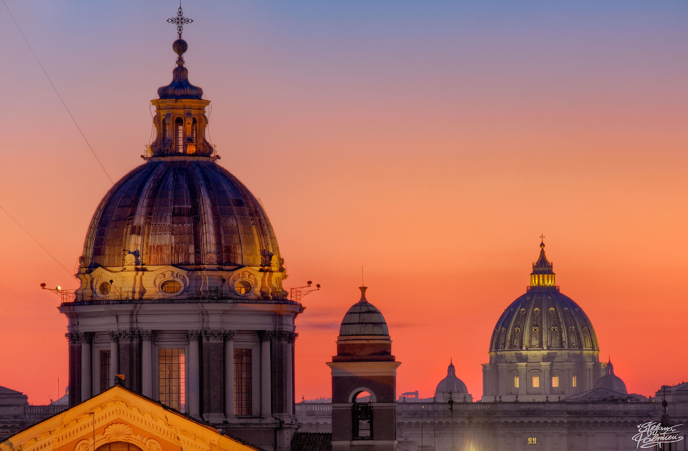 Sunset over Rome from Trinità dei Monti