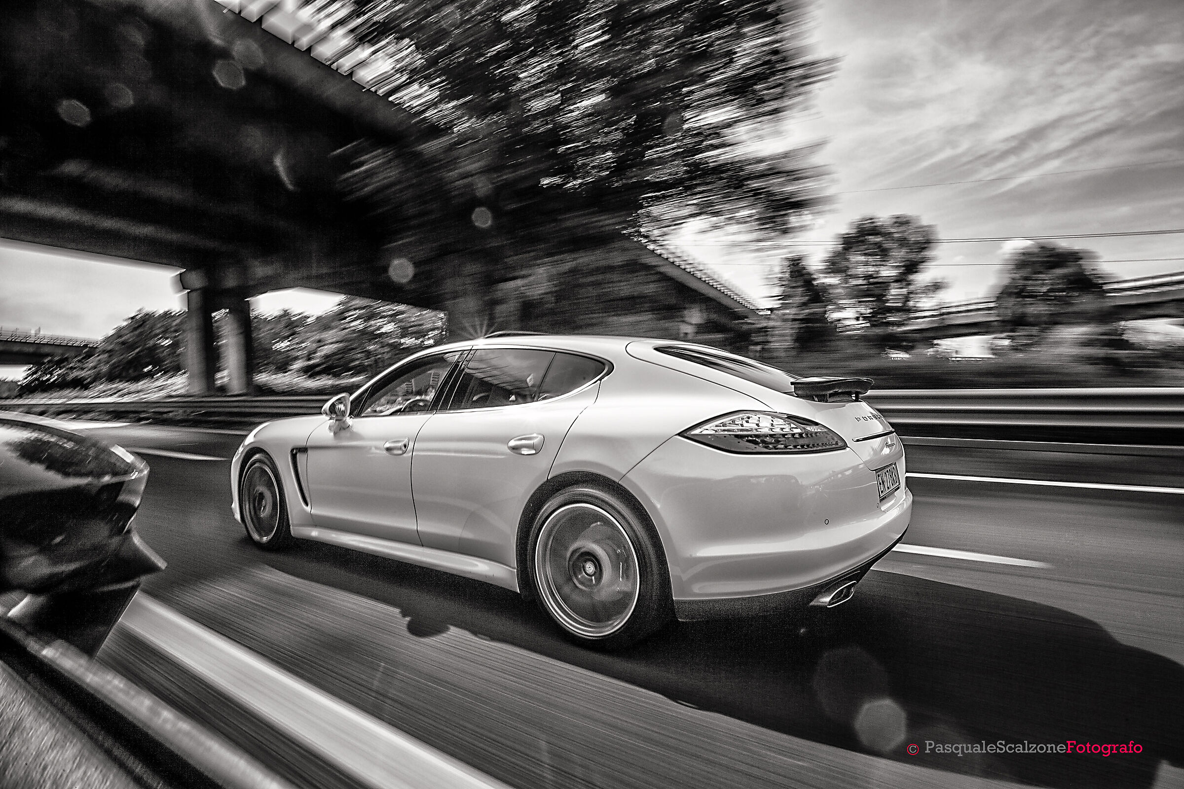 Bride and groom at speed