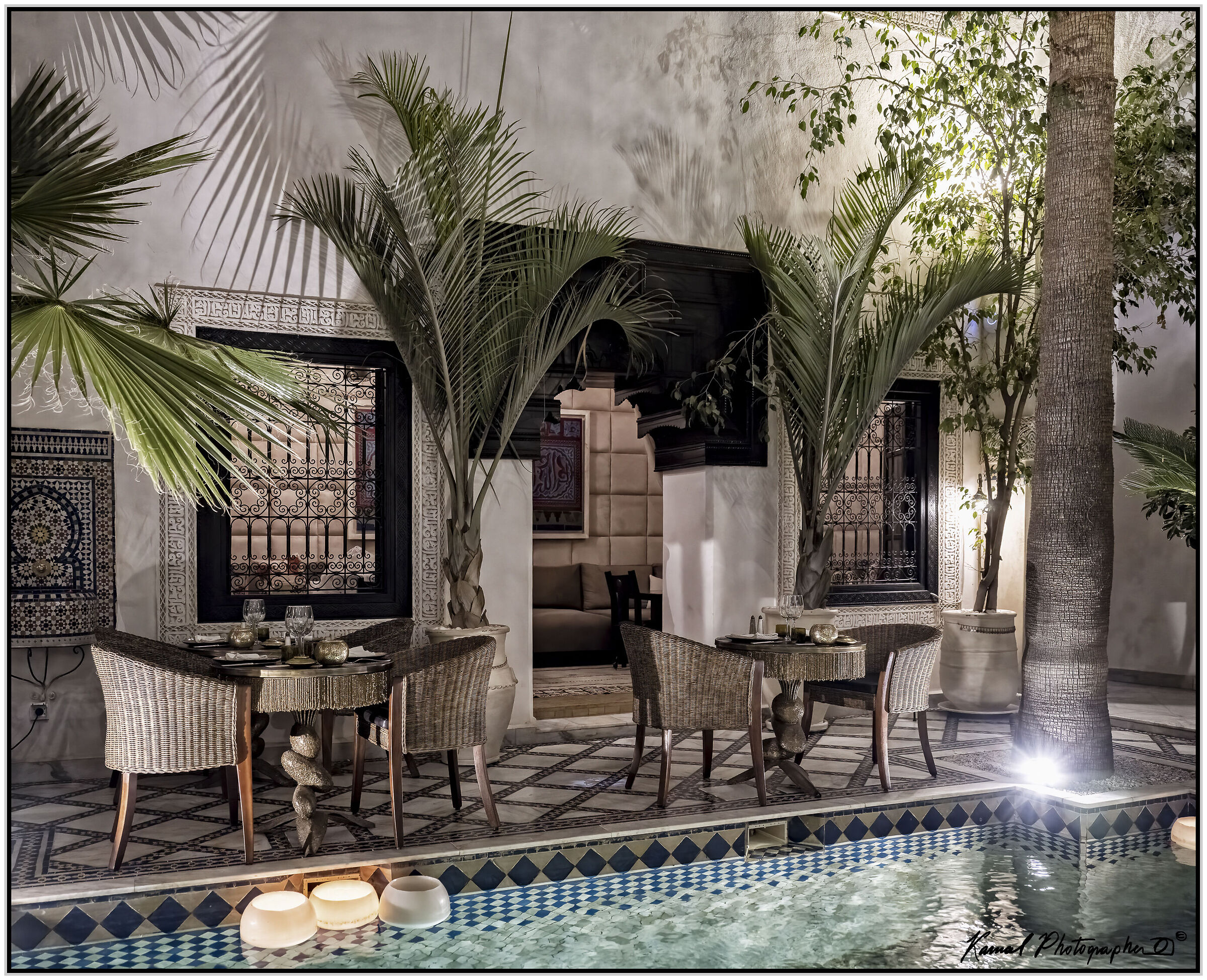 Typical restaurant in a Moroccan Riad