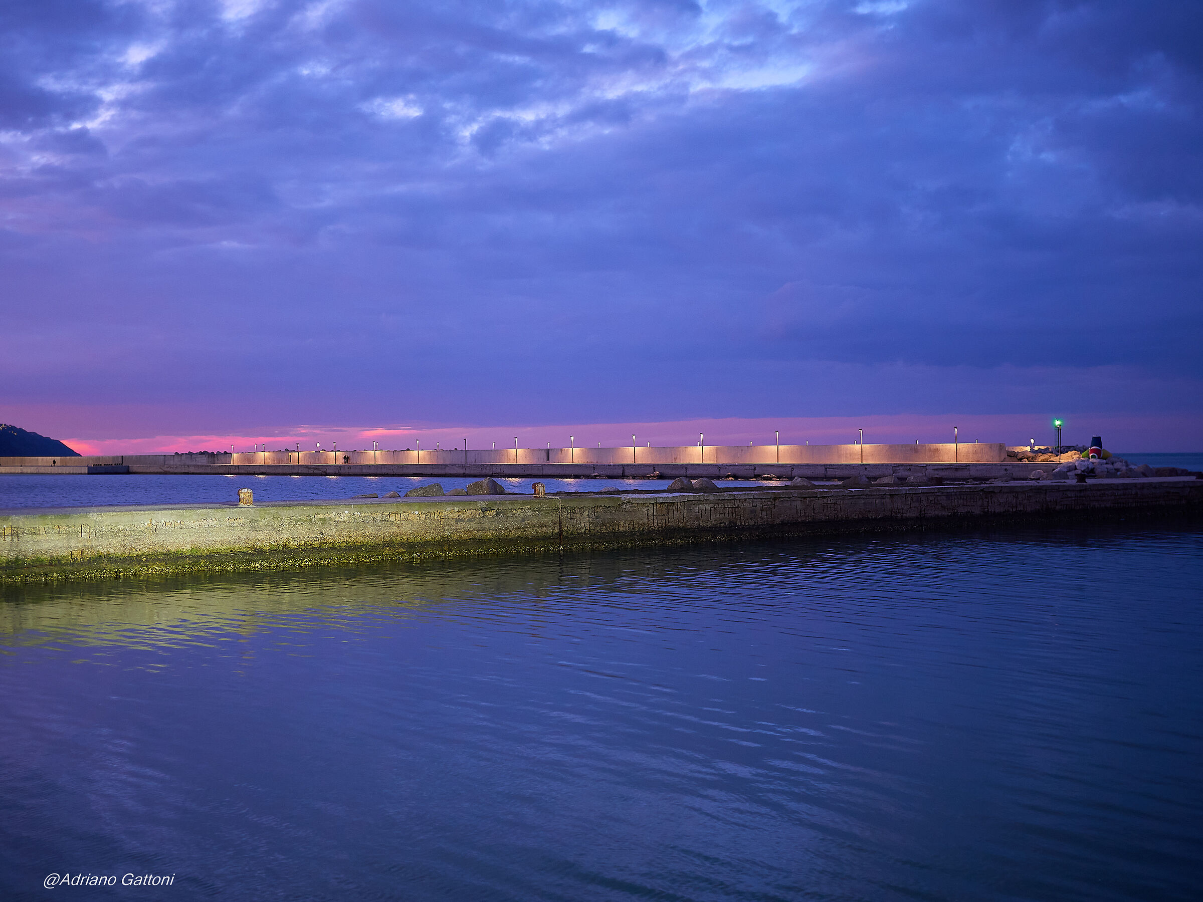 Blue hour at the port of Pesaro