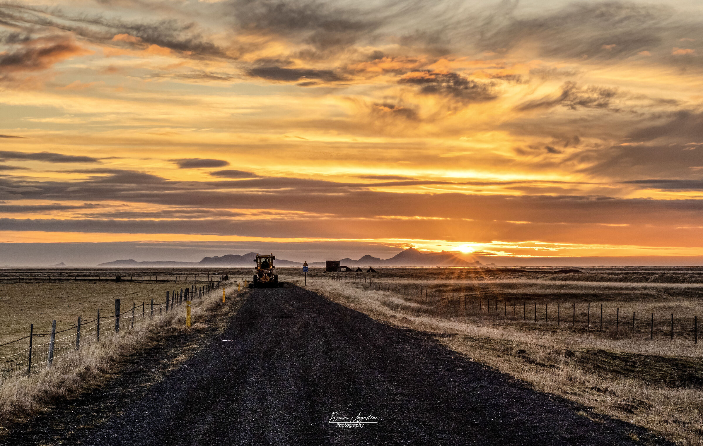 Tramonto nella campagna Islandese