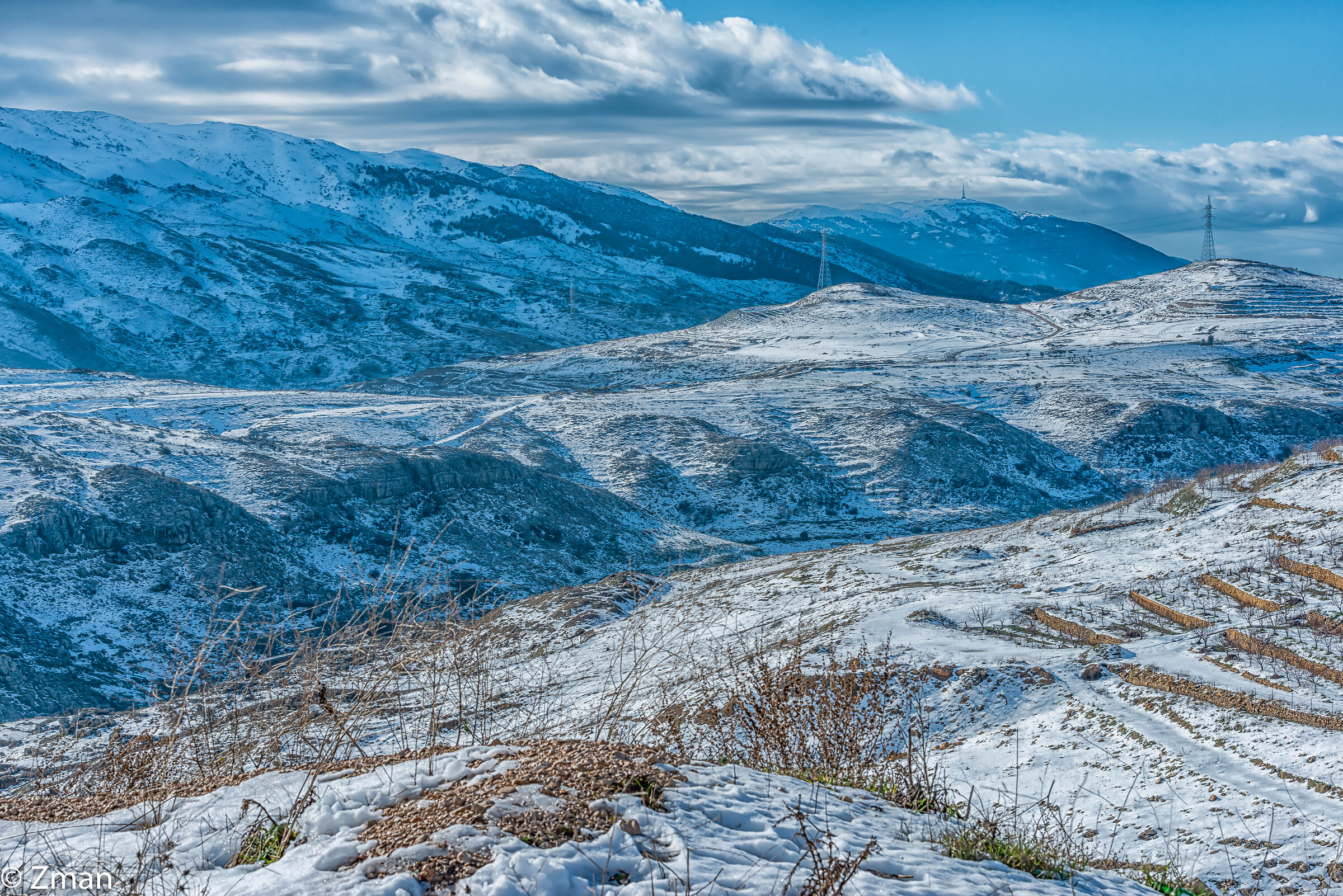 Rolling Hills and Snow