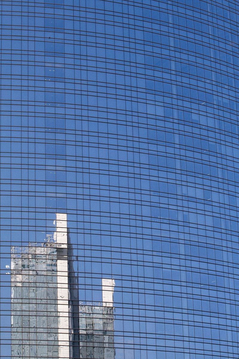 Reflections on the skyline in Milan