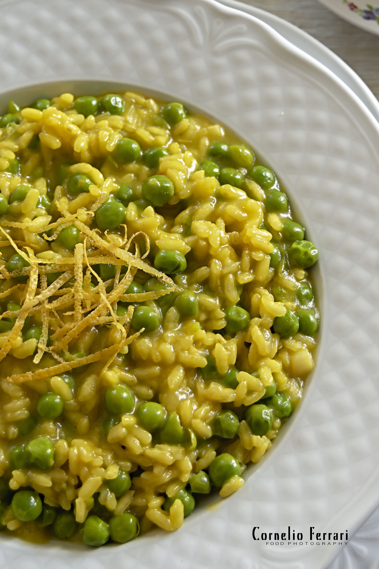 risotto allo zafferano con piselli