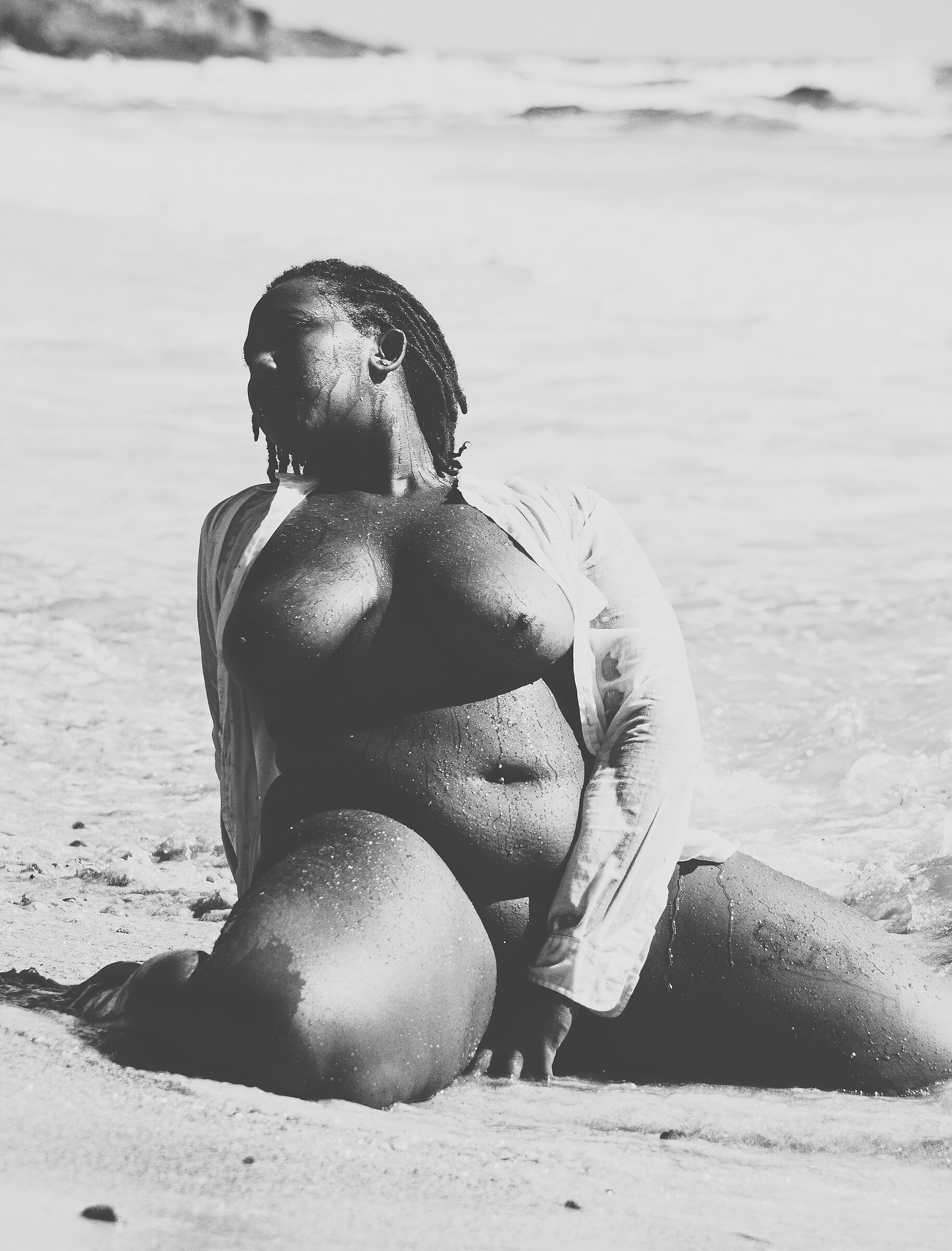 On beach