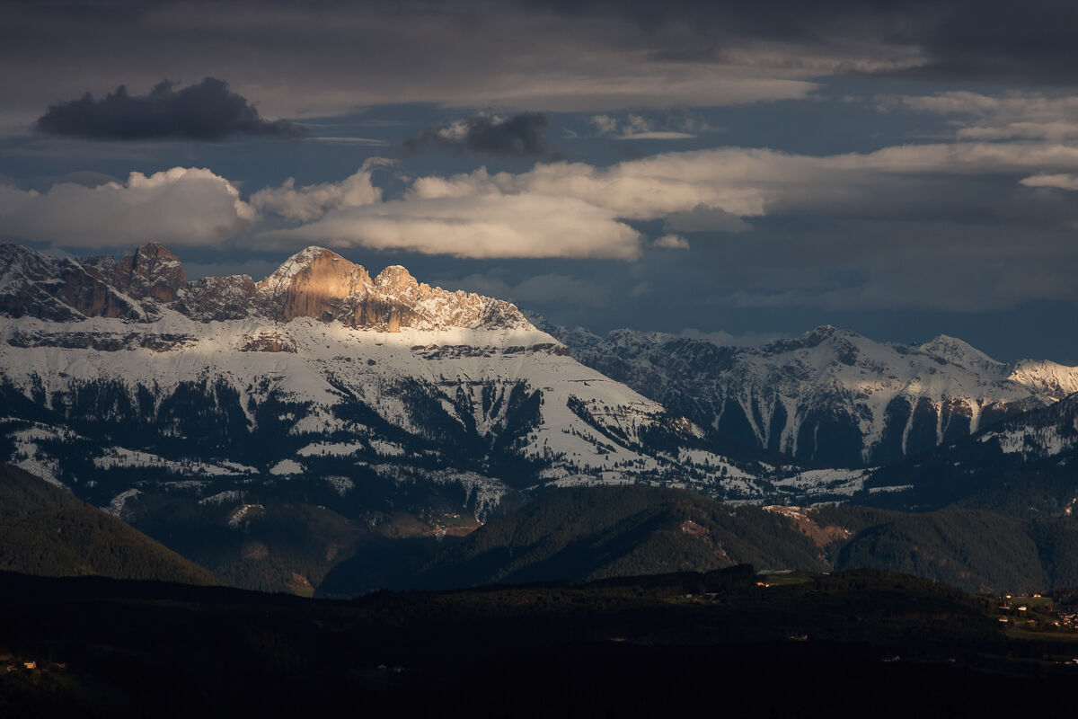 Ultimo sole sul Rosengarten ...
