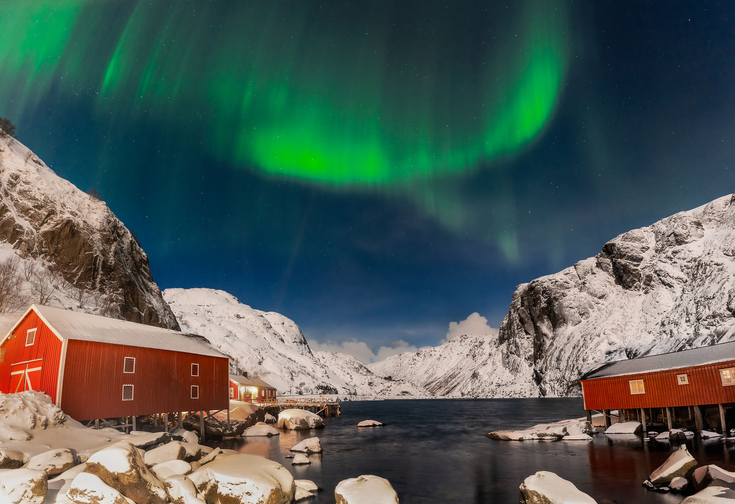 Aurora boreale a Nusfjord