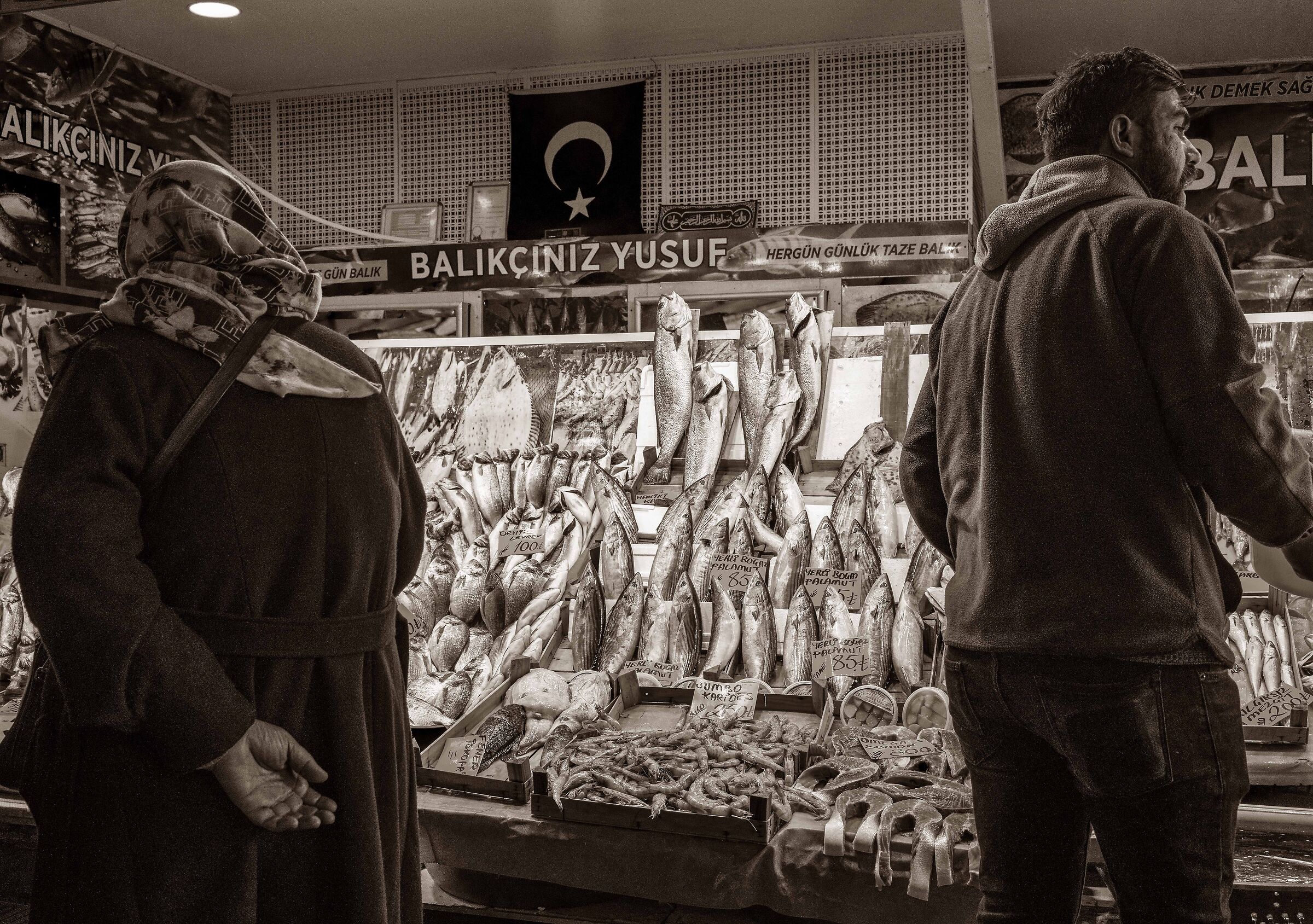 Istanbul, a fish market