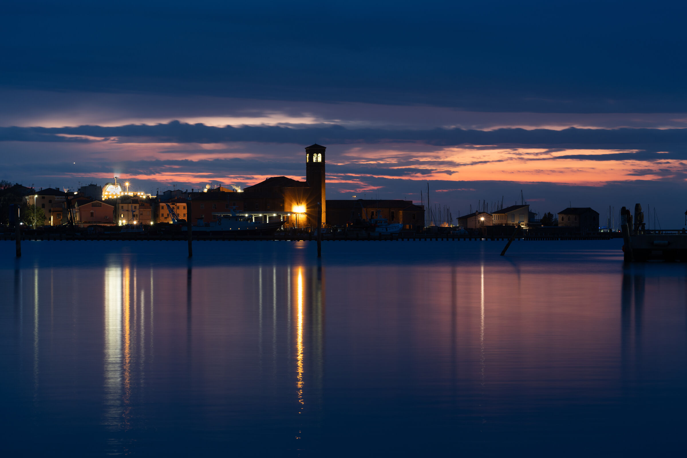 Vista serale su Chioggia