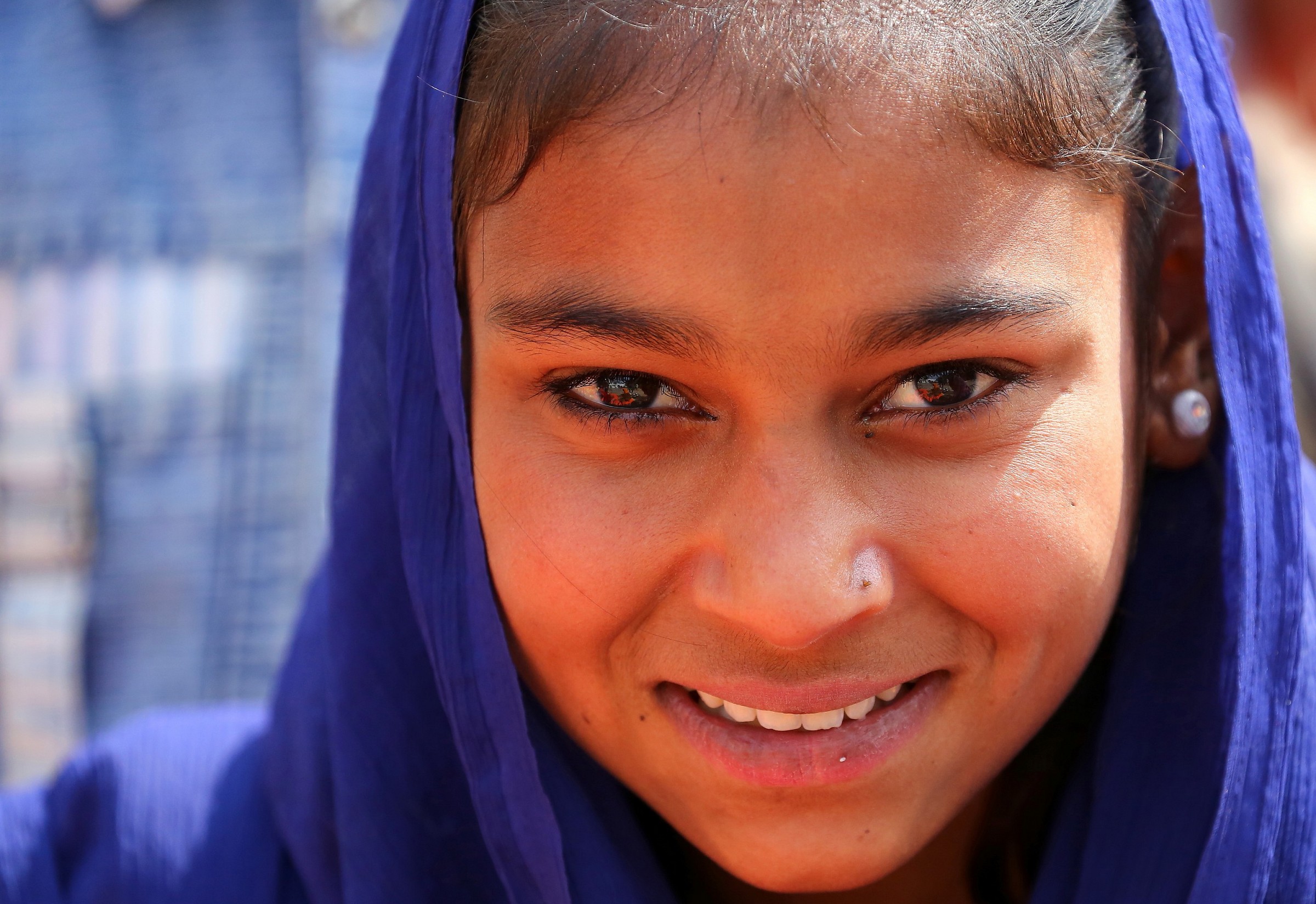 Allahabad. Girl at the Kumbh Mela