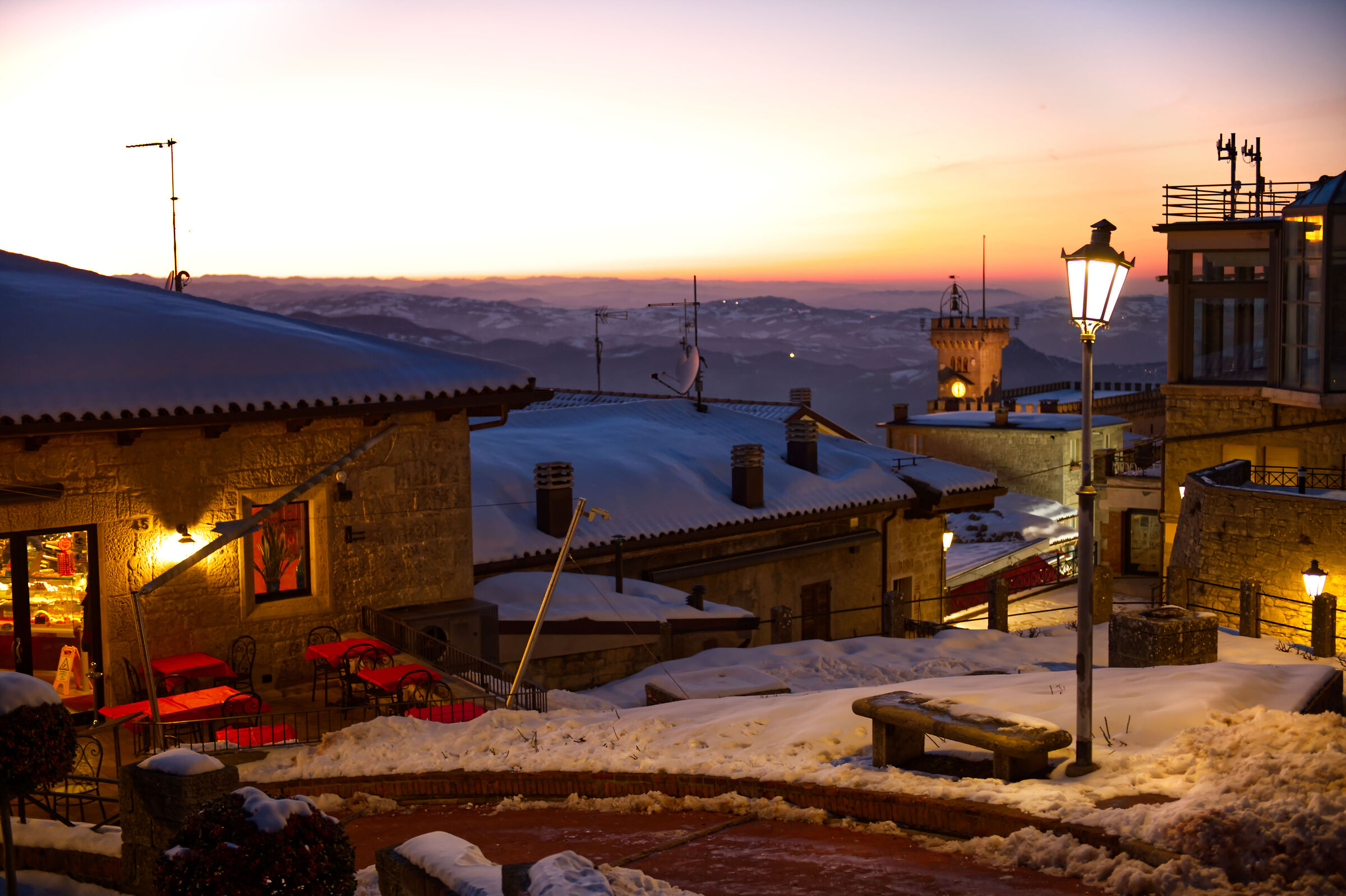 At sunset from the mountains