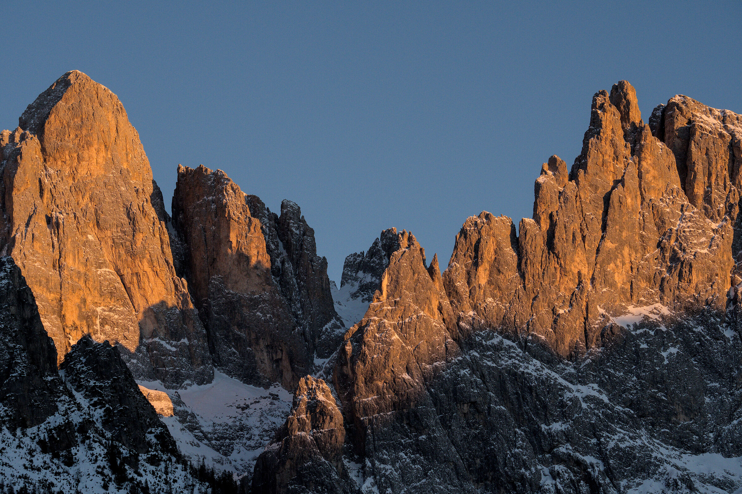 Enrosadira sulle Pale di San Martino