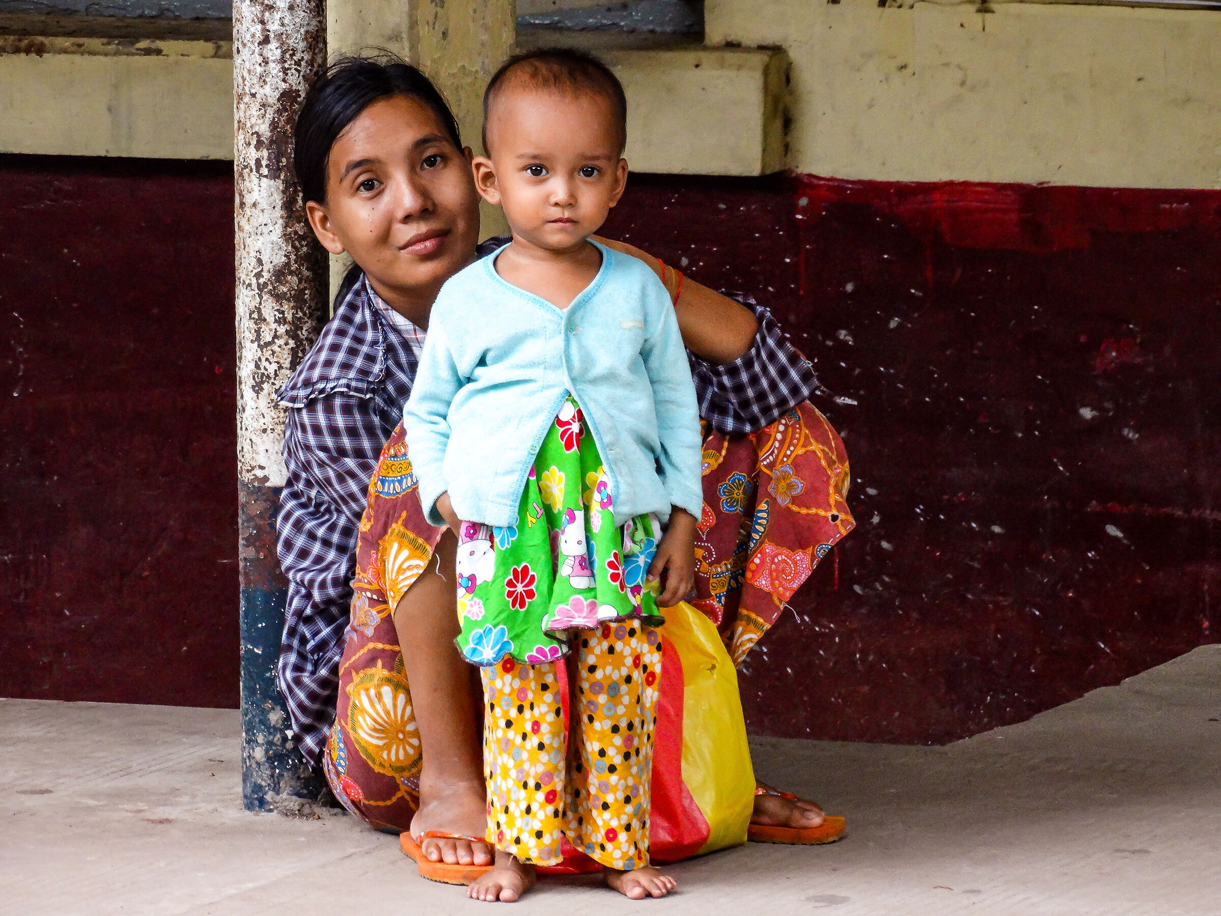 Mom and baby Myanmar