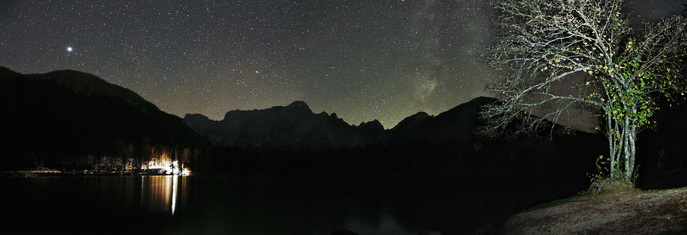 Pano su Fusine inferiore by night- fine autunno