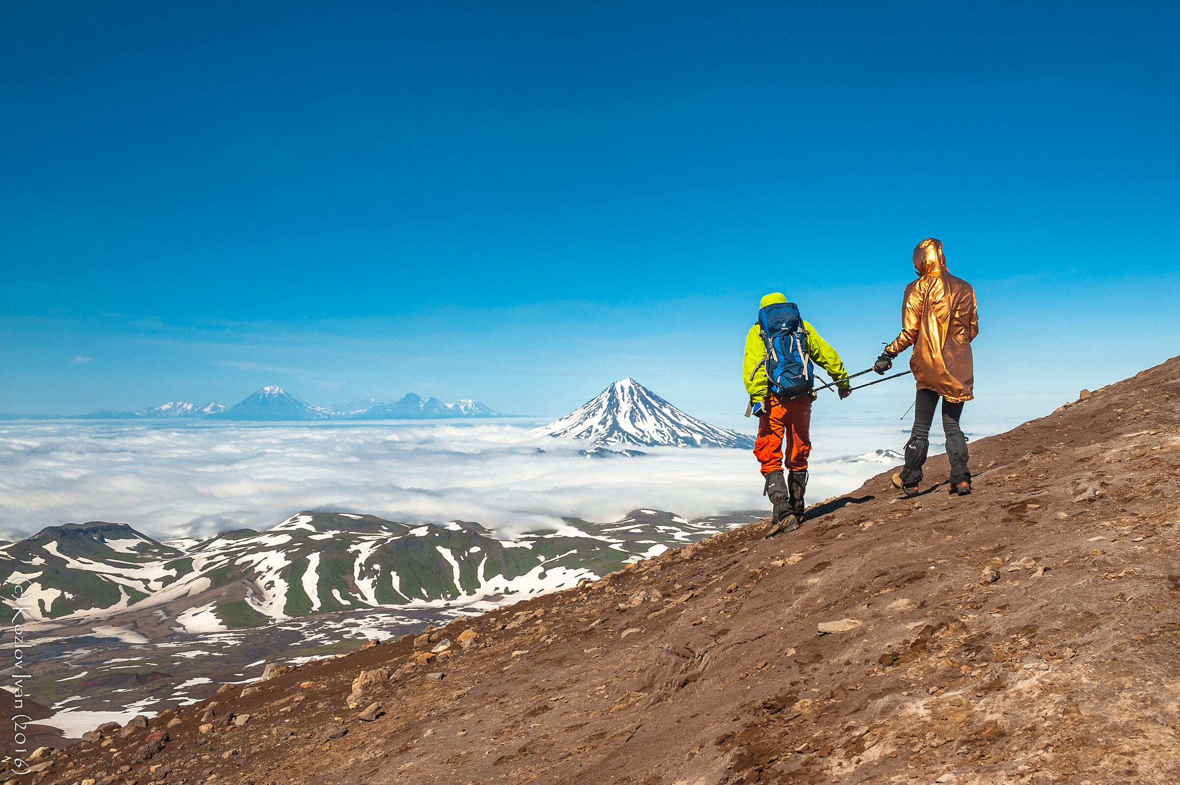 Walk above the clouds. Kamchatka