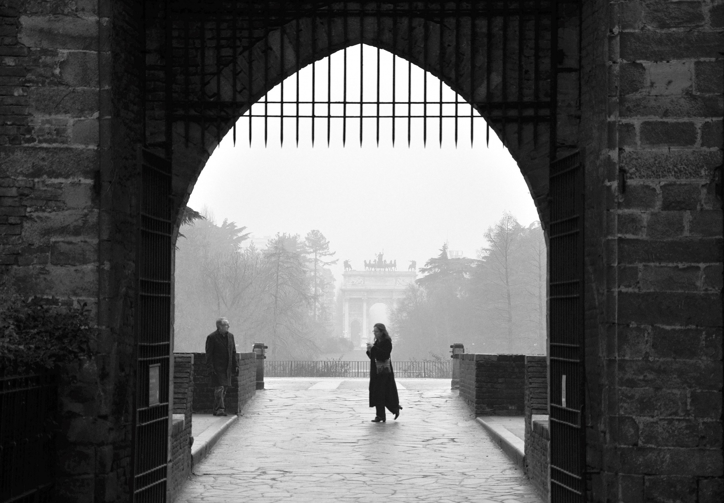 Milan - A winter day BW