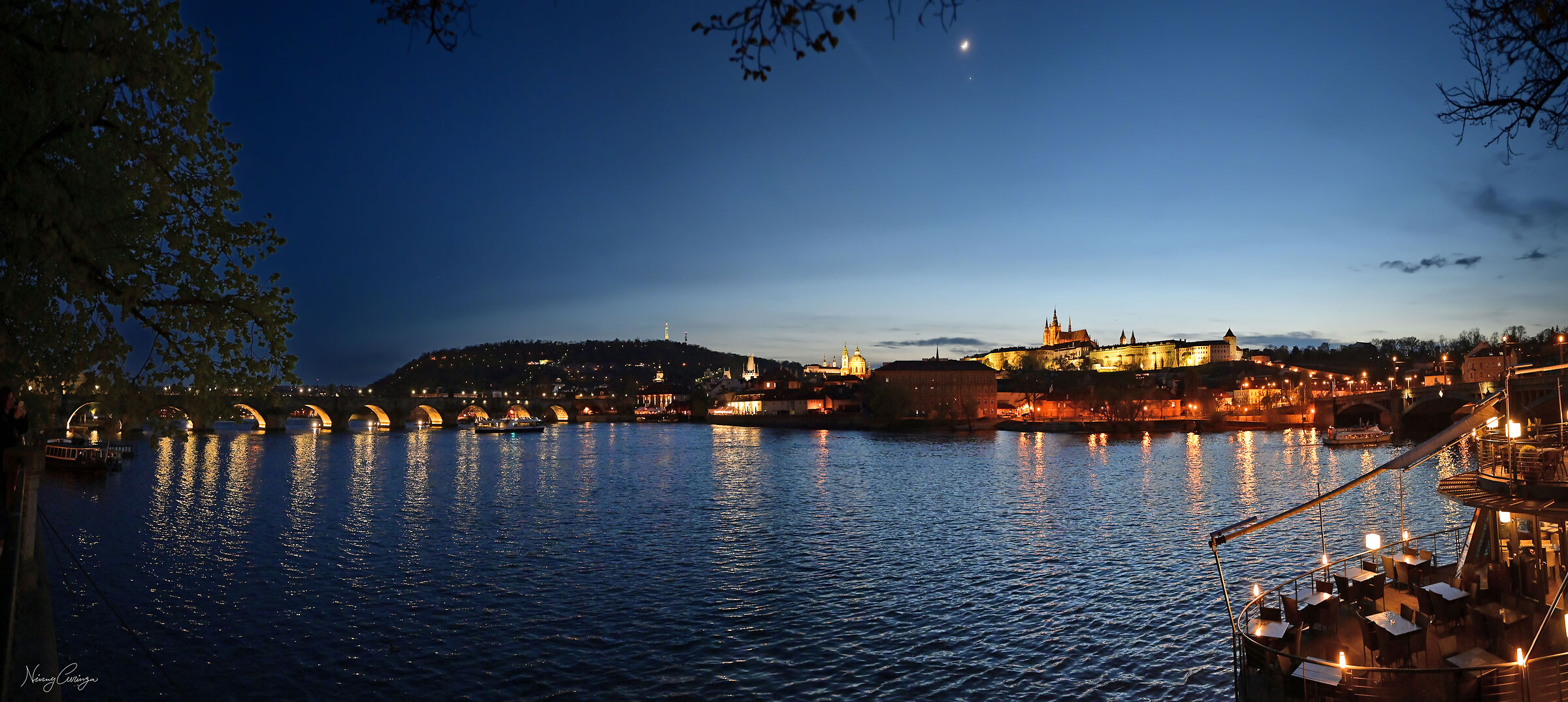 Ponte Carlo e Castello al tramonto - Praga