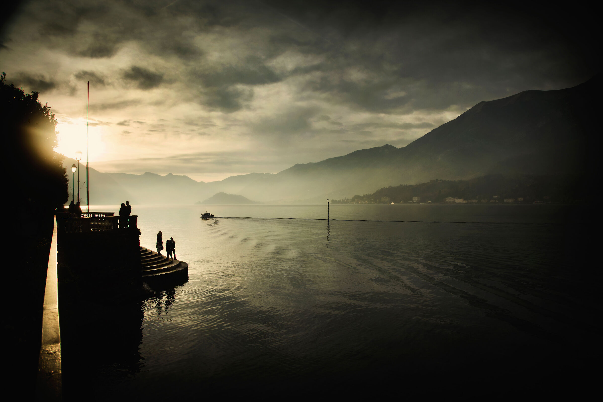 Winter sunset on Lake Como