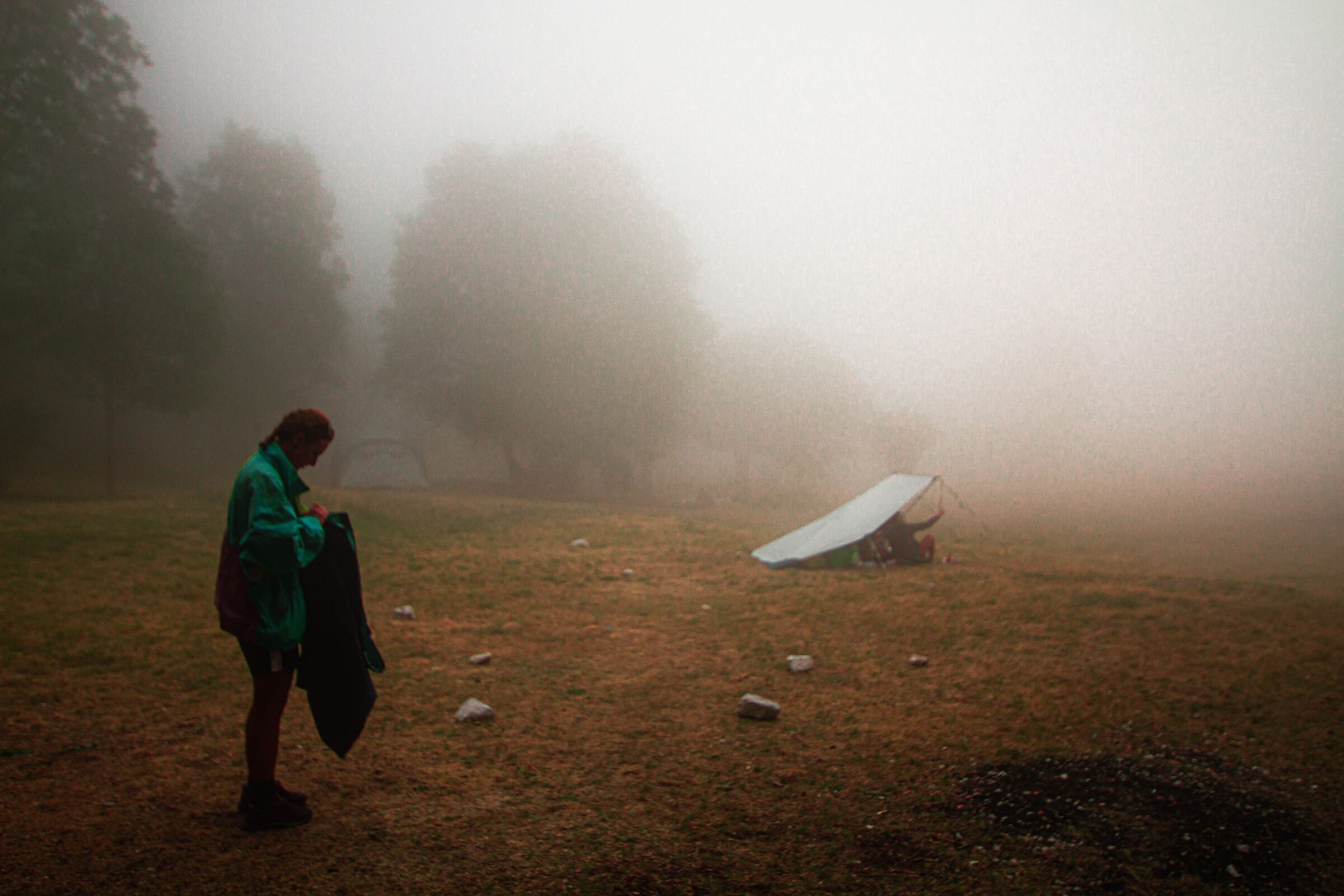 Bivouac in the fog