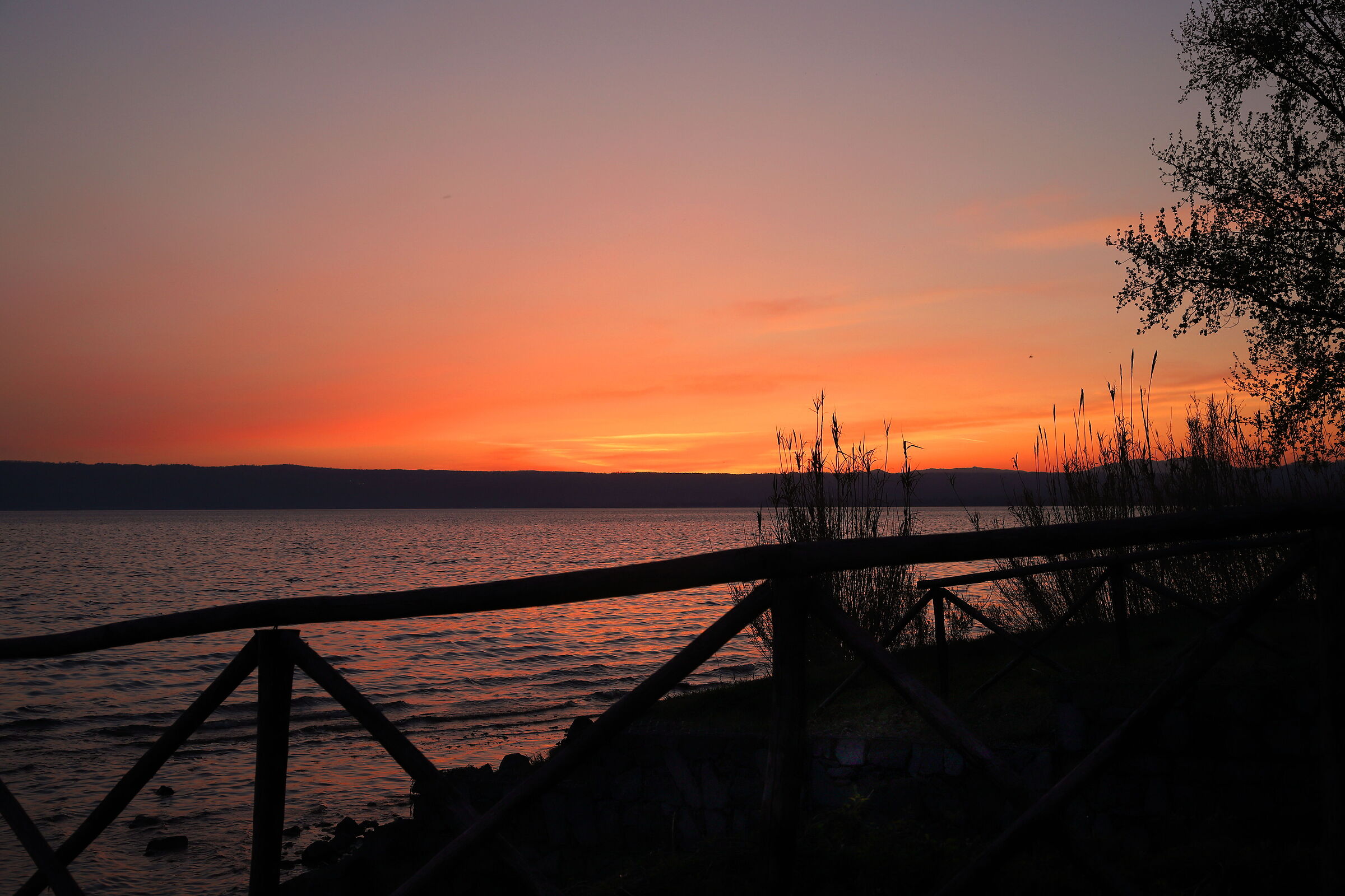 Sunset over the lake