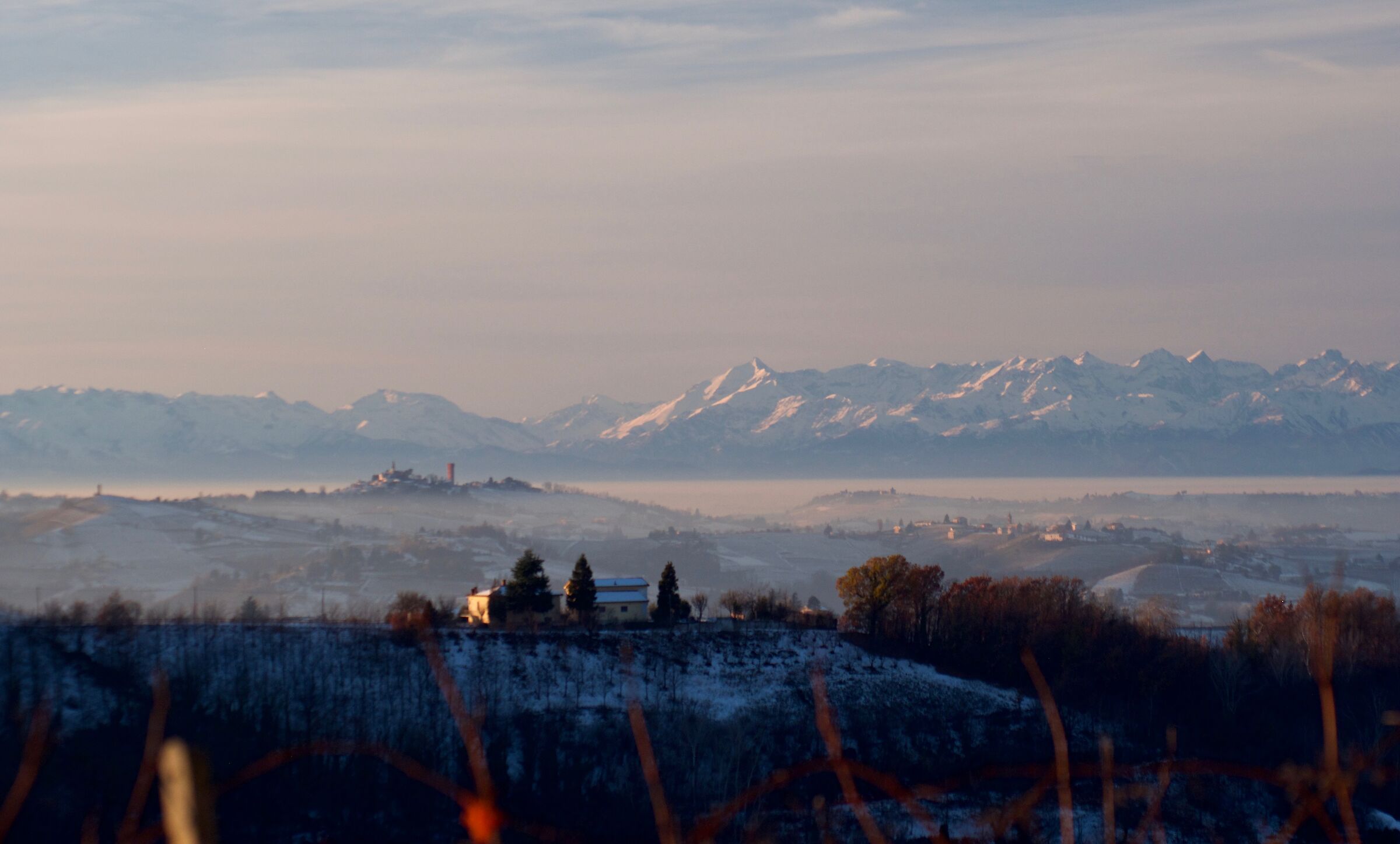 Among the vineyards and the snow...