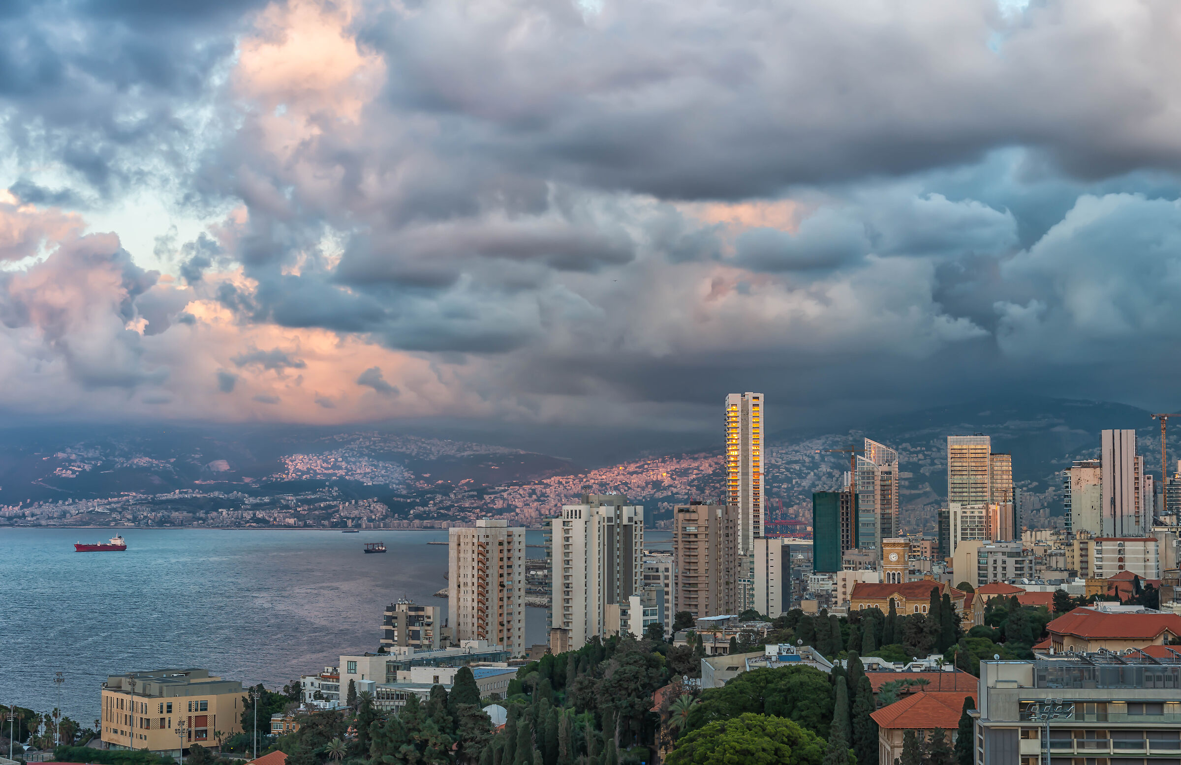 Beirut In Winter at Sunset