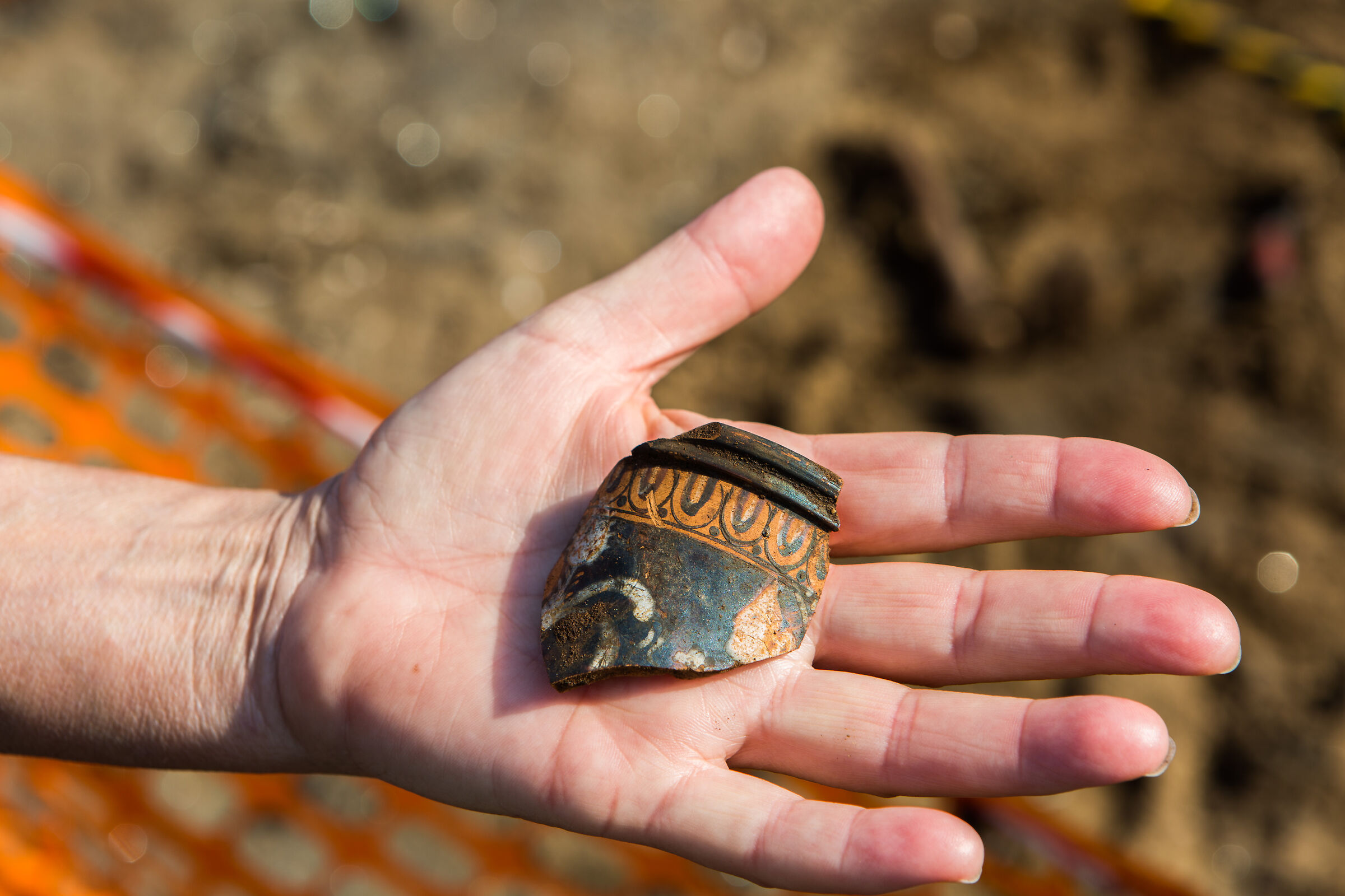 Fragment of painted ceramics