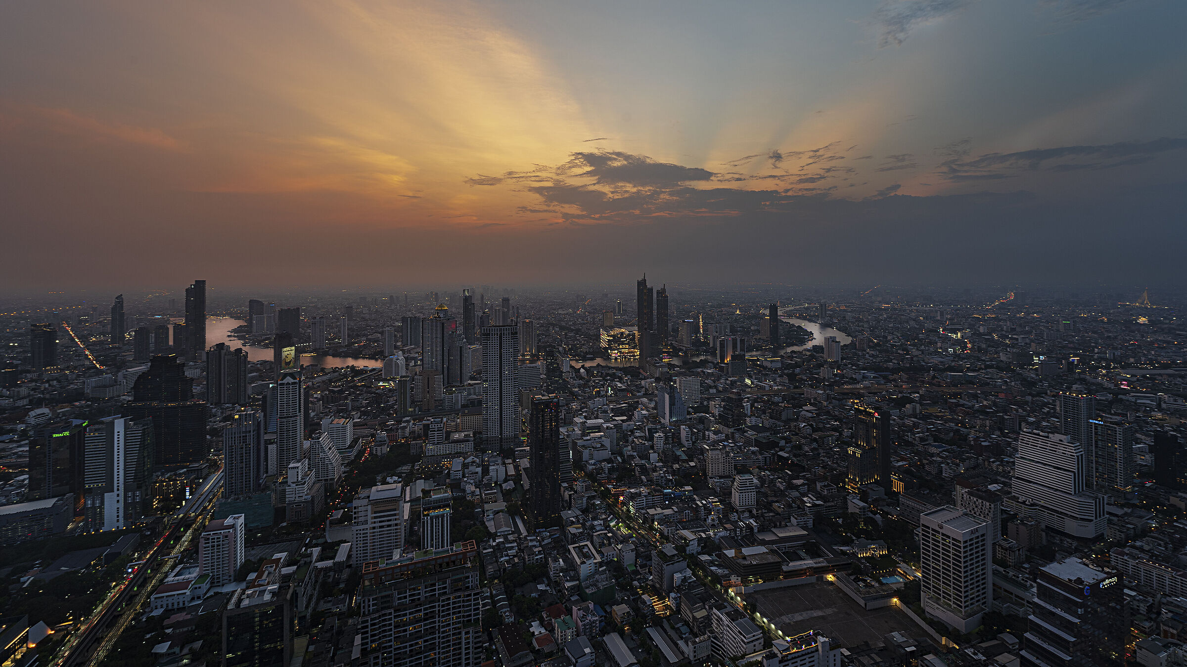 Bangkok - Skyline at sunset.