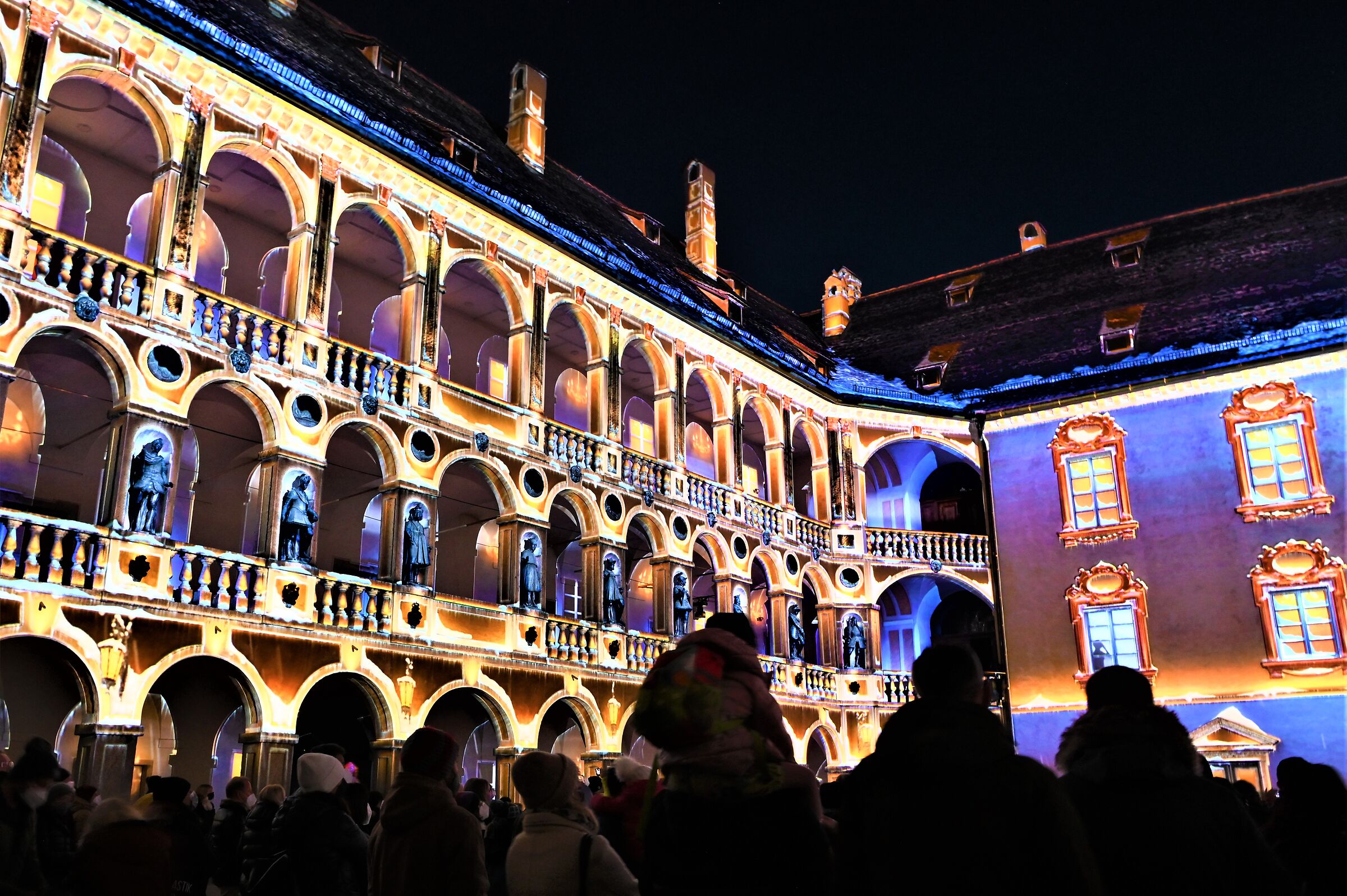 Magical lights in the bishop's house in Brixen
