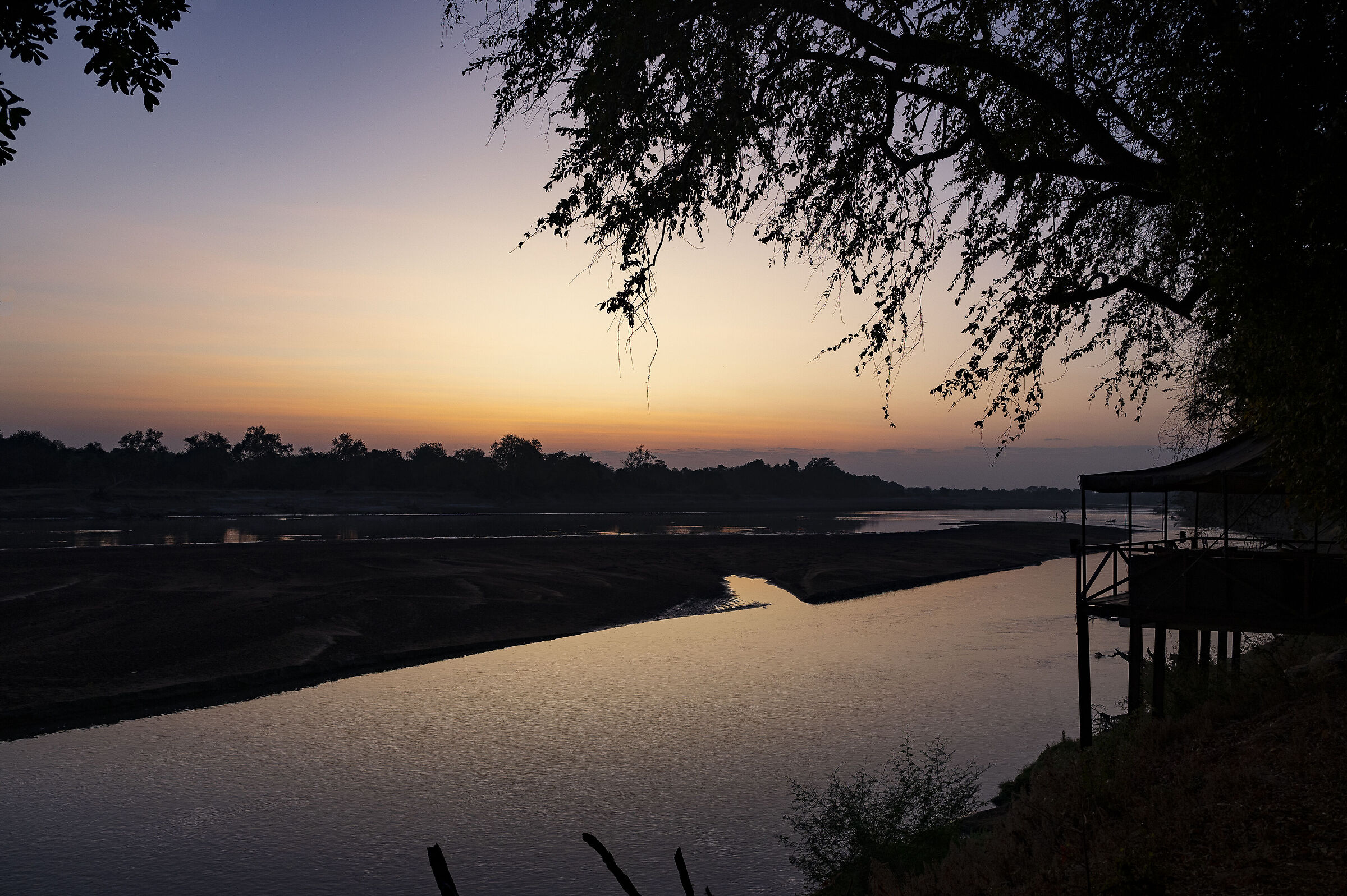 Sunset over Luangwa river