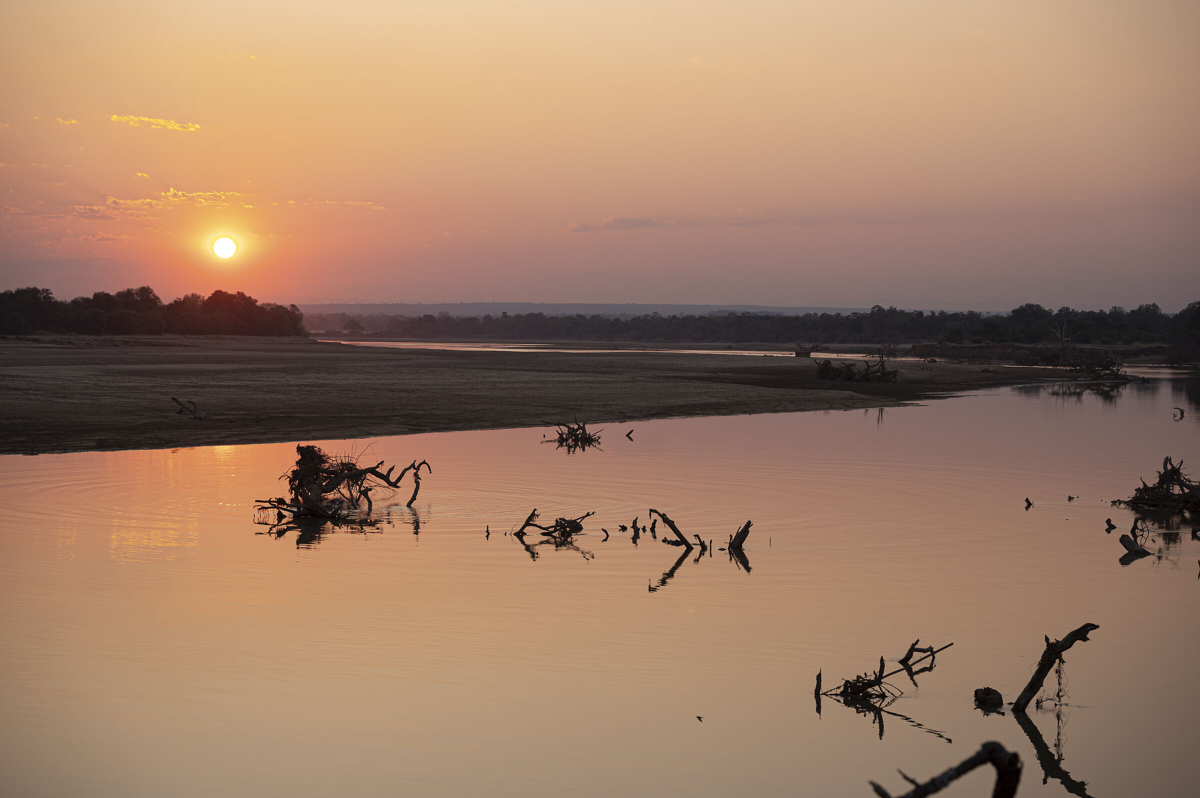 Sunset over Luangwa river 2