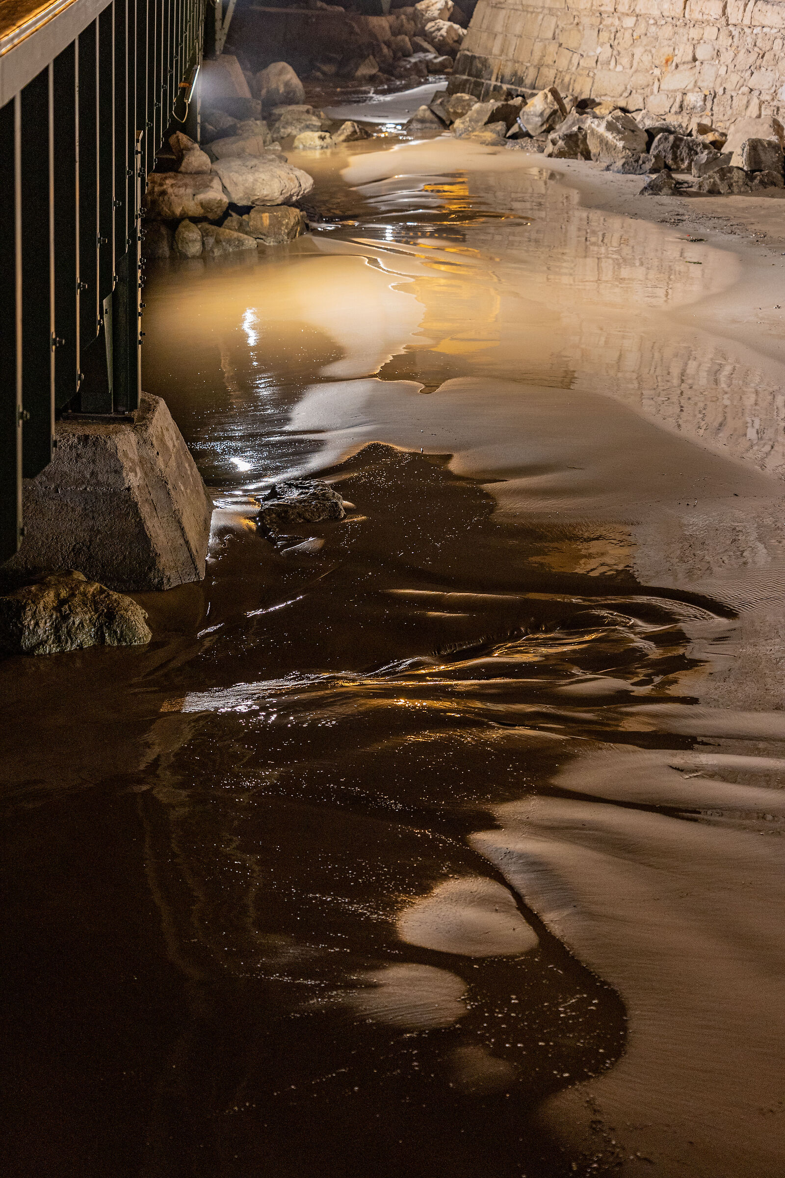 water and sand....