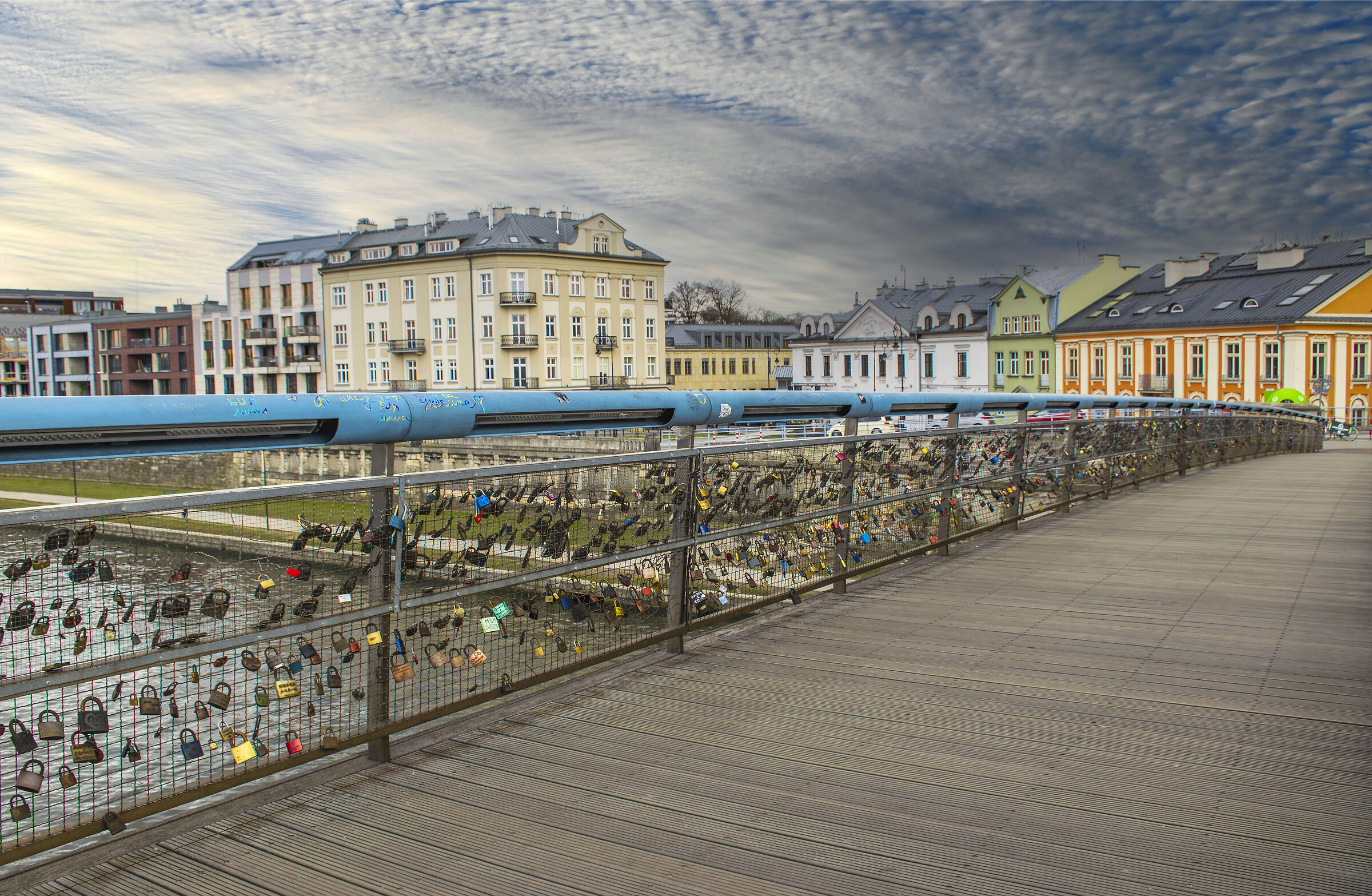 The bernatka pedestrian bridge about love with padlocks