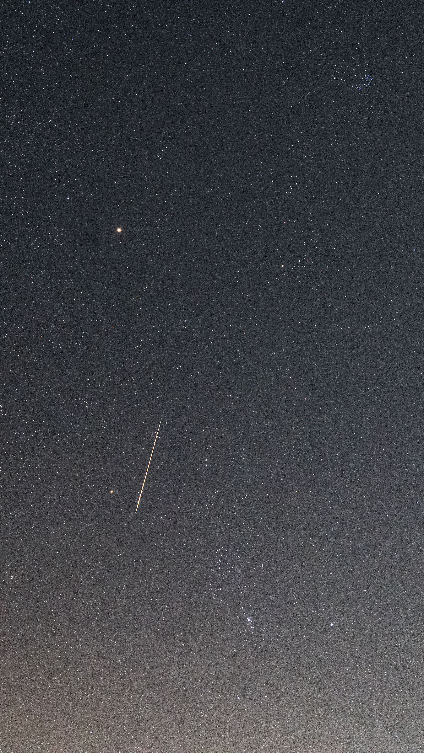 Orion - the seven sisters - a meteor