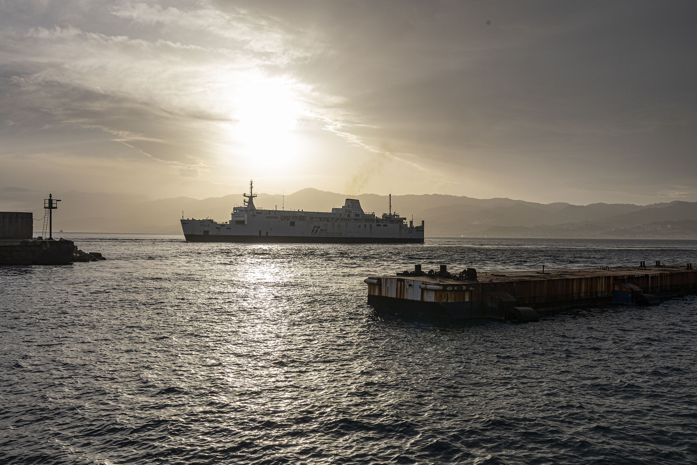 The ship at sunset