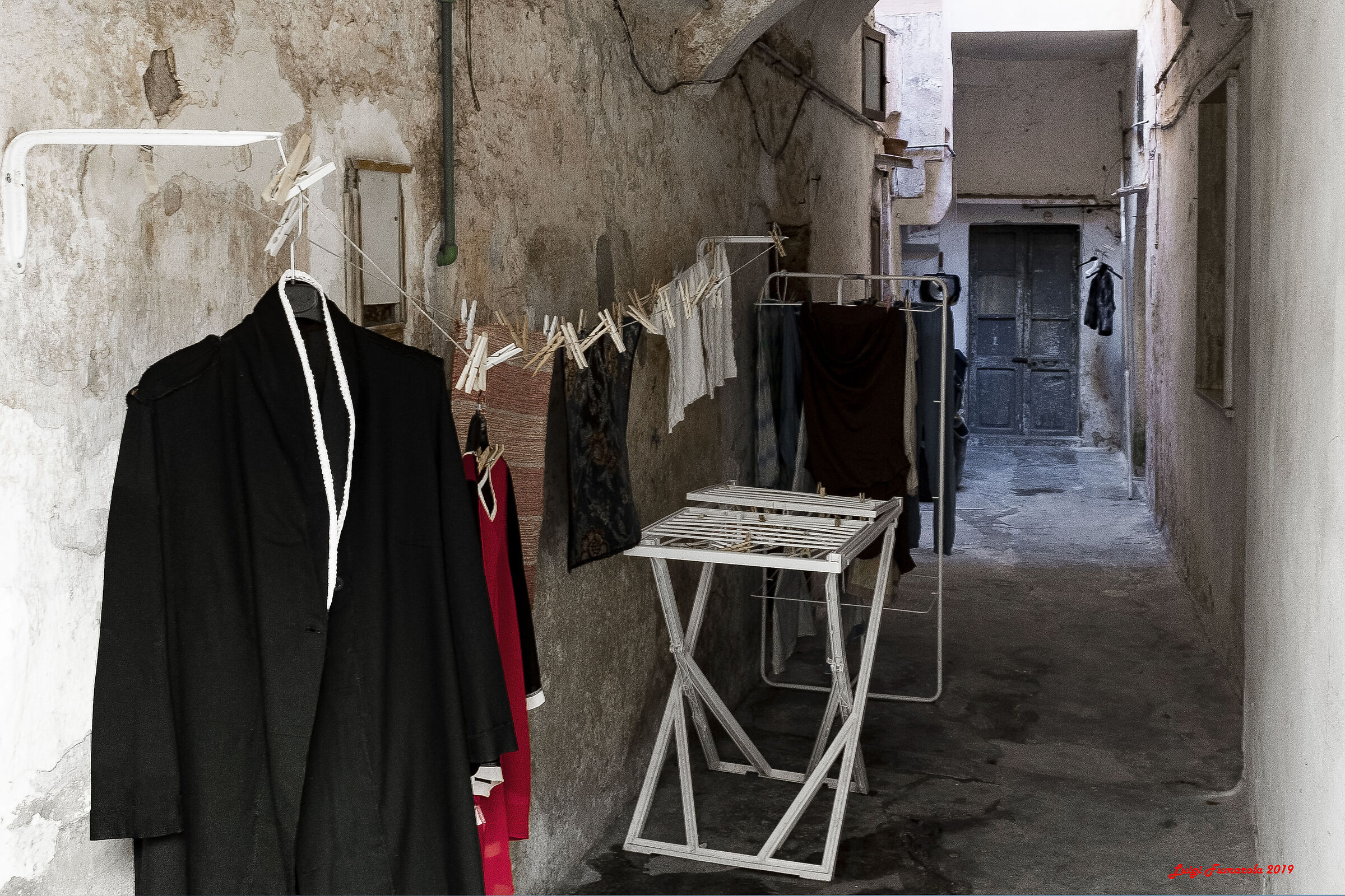 In the alleys of the ancient village.