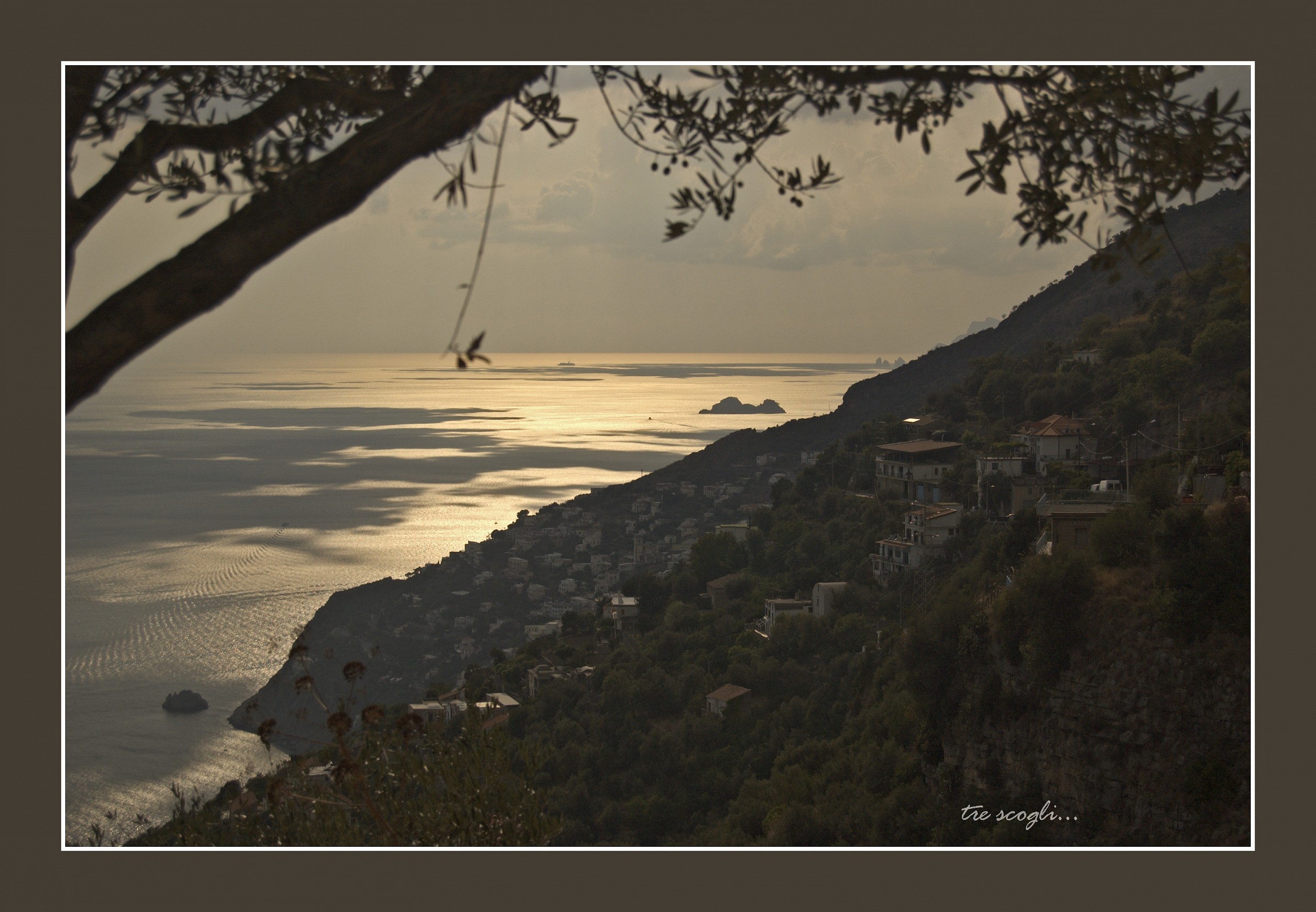 three rocks and cliffs ...