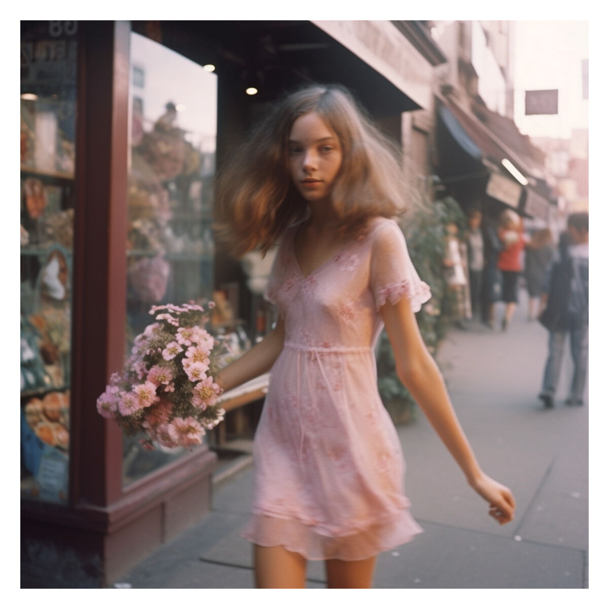 Ragazza con Fiori - IA