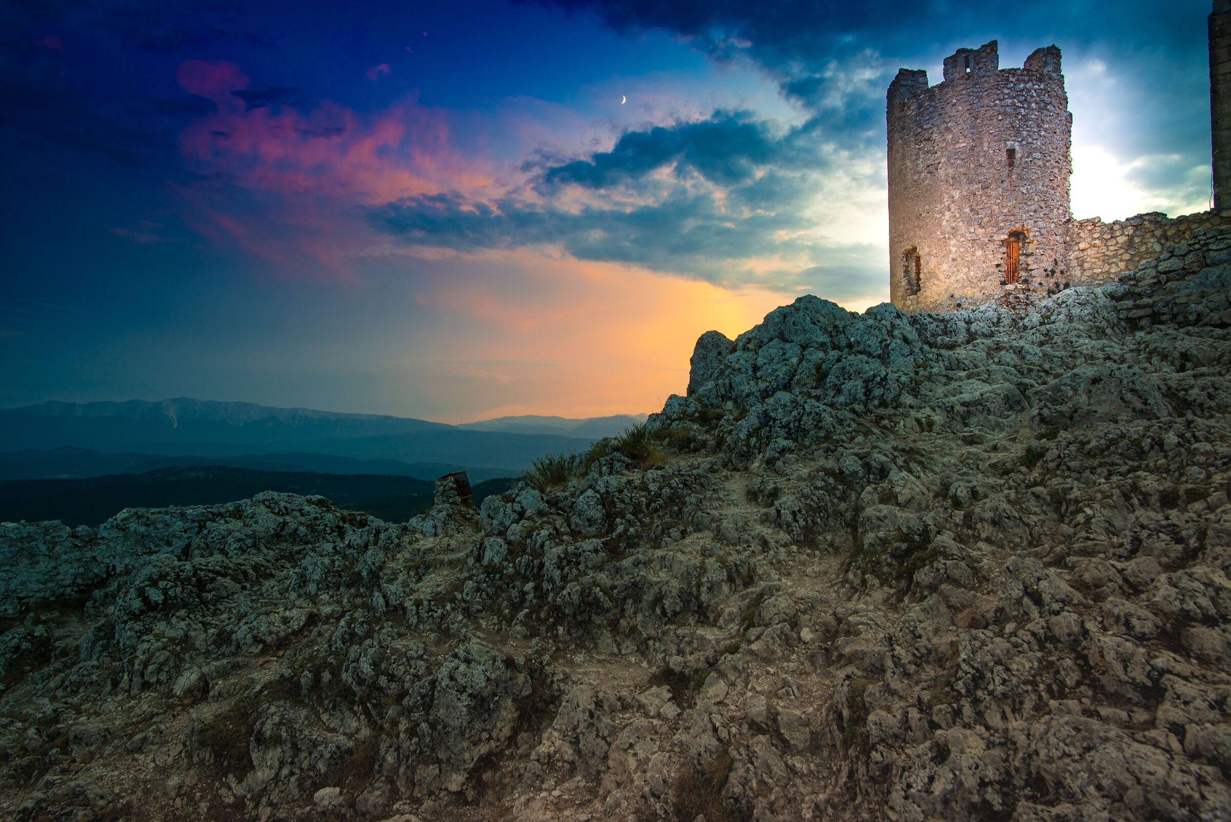Sunset over the castle