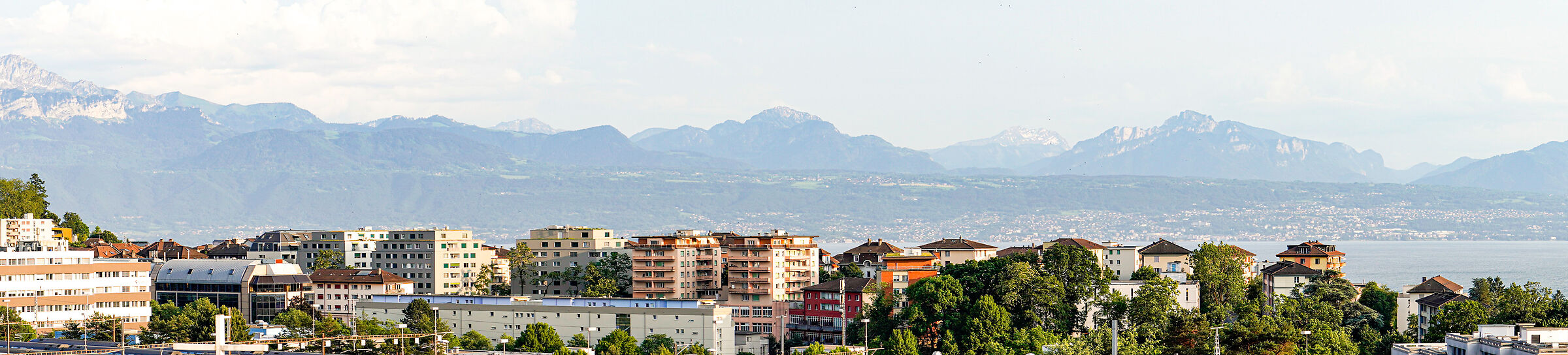 View of Lausanne and Lake Geneva