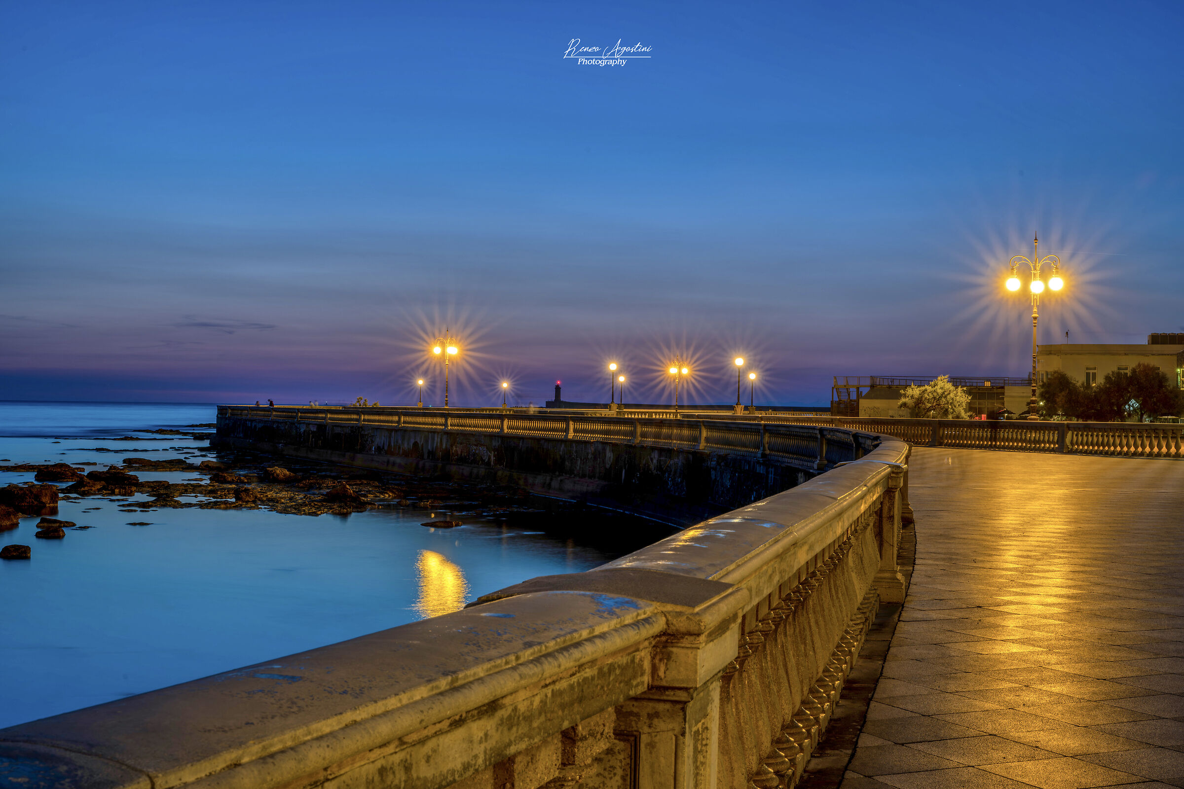Blue hour on the Mascagni-livorno Terrace