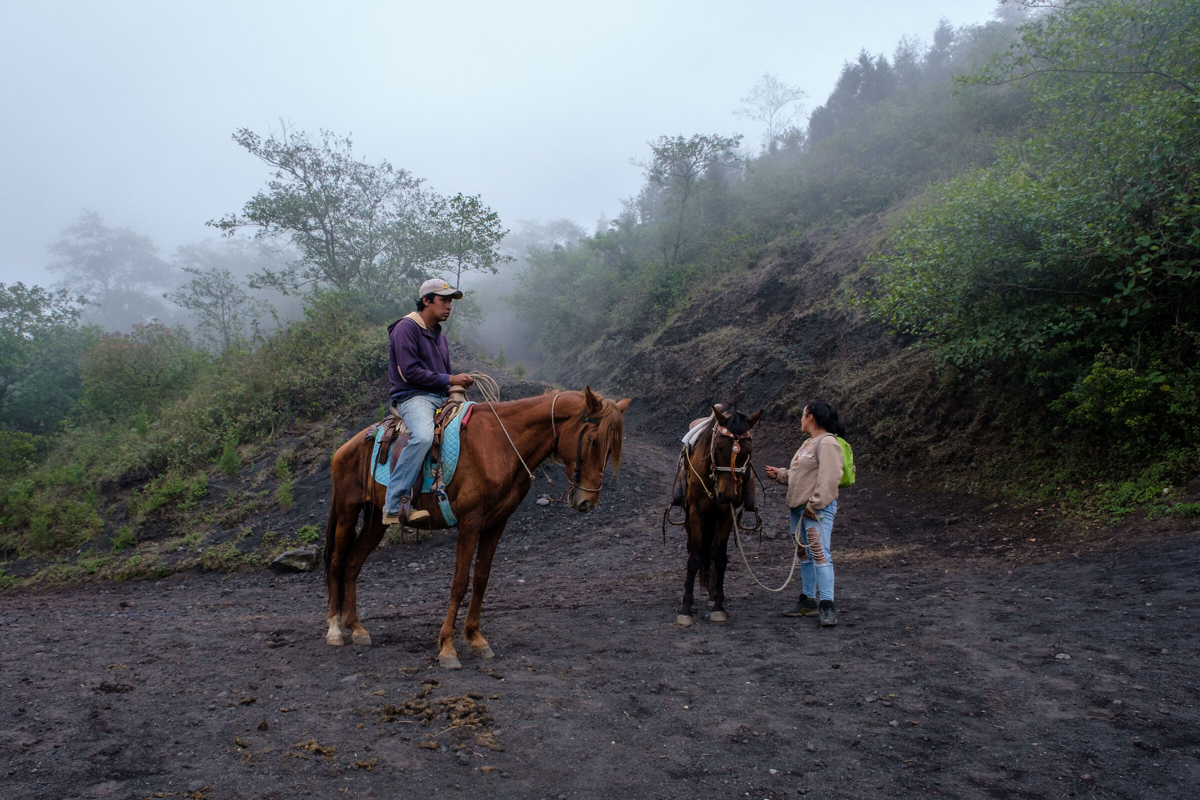 At the foot of the Pacaya volcano