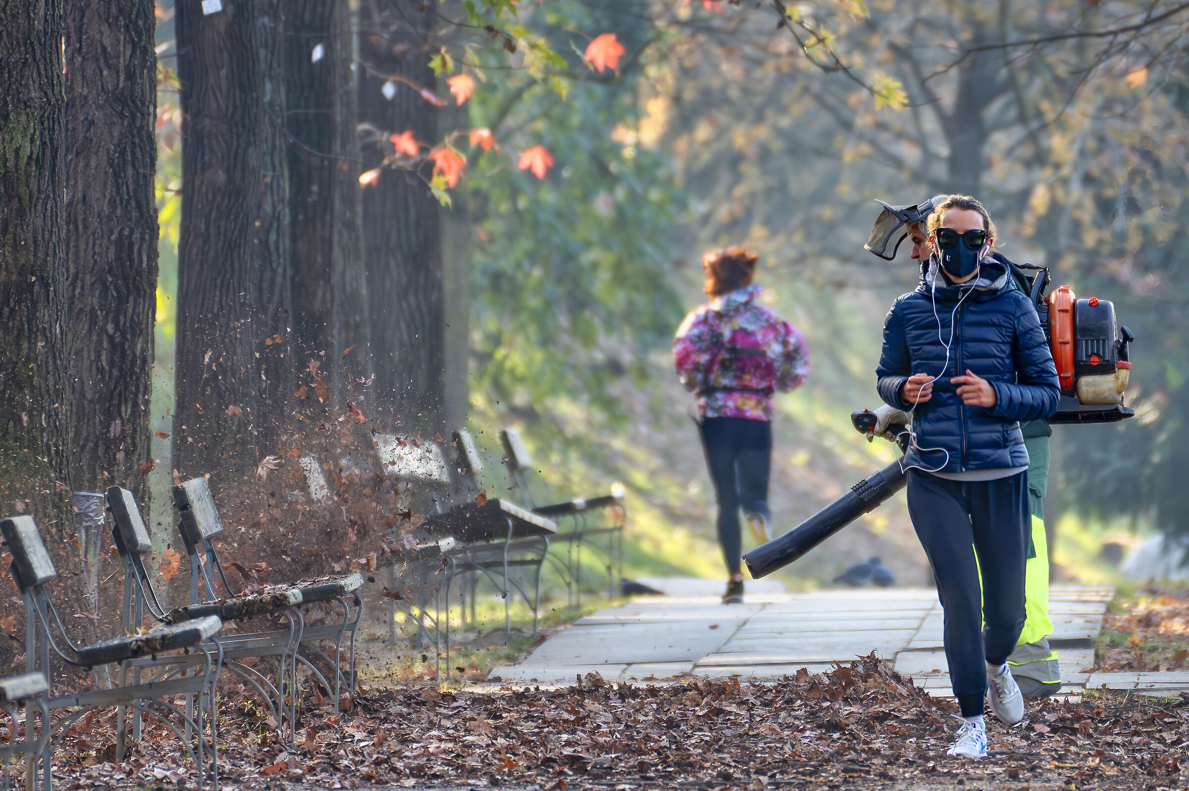 Jogging in the park
