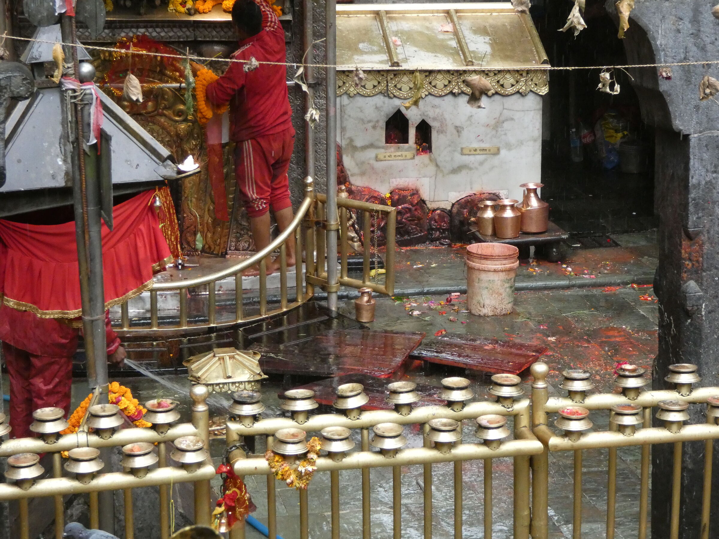Sacrificial table at the Temple of Kali