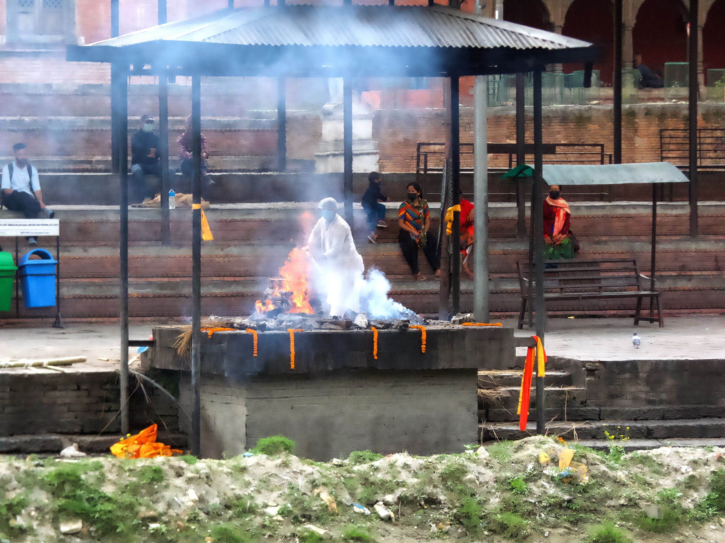 Funeral pyre at Pashupatinath Temple