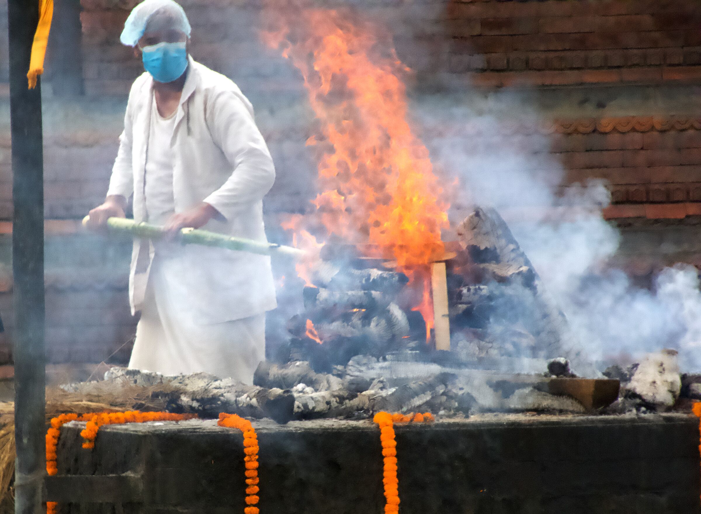 Funeral pyre at Pashupatinath Temple